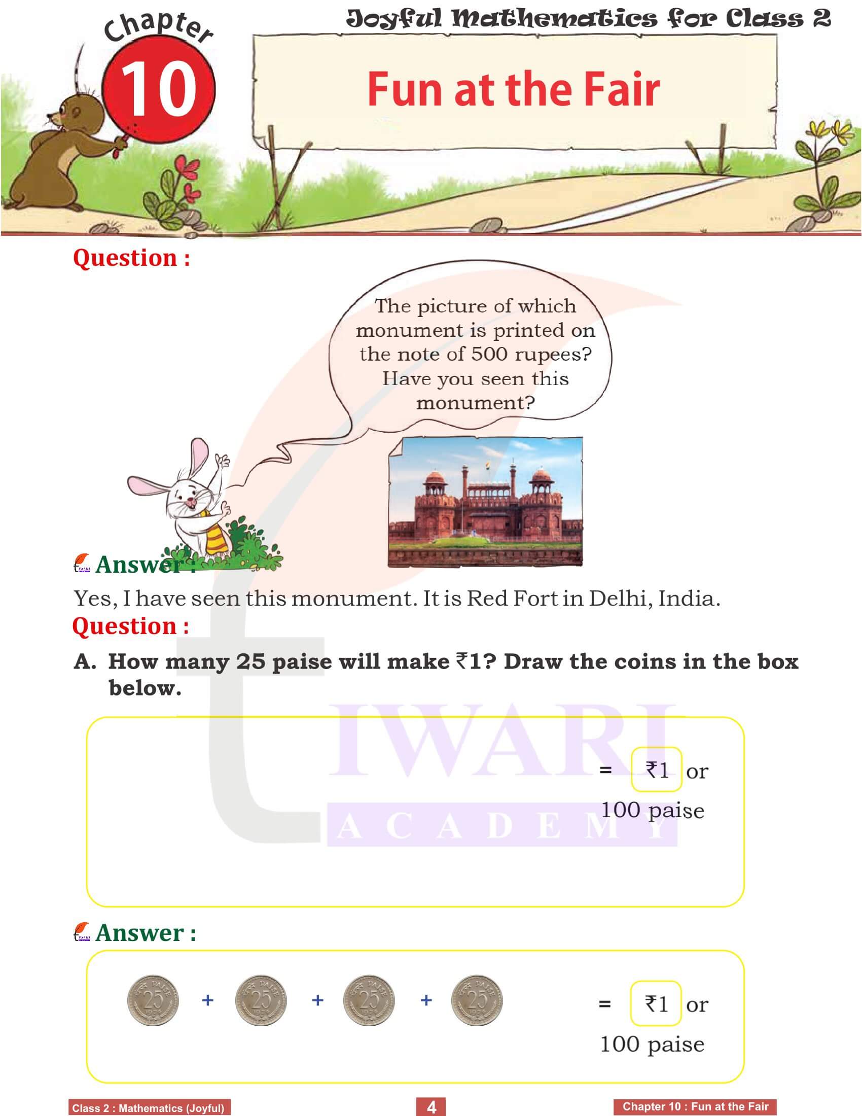 NCERT Solutions for Class 2 Joyful Maths Chapter 10 in English Medium