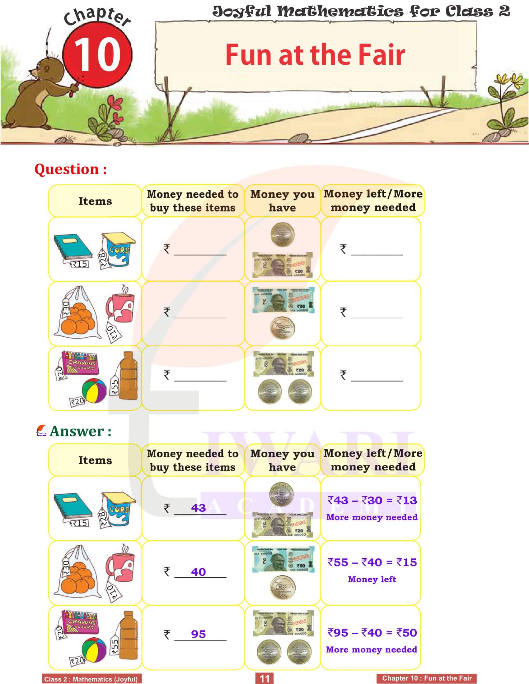 Class 2 Joyful Maths Chapter 10 Assignments