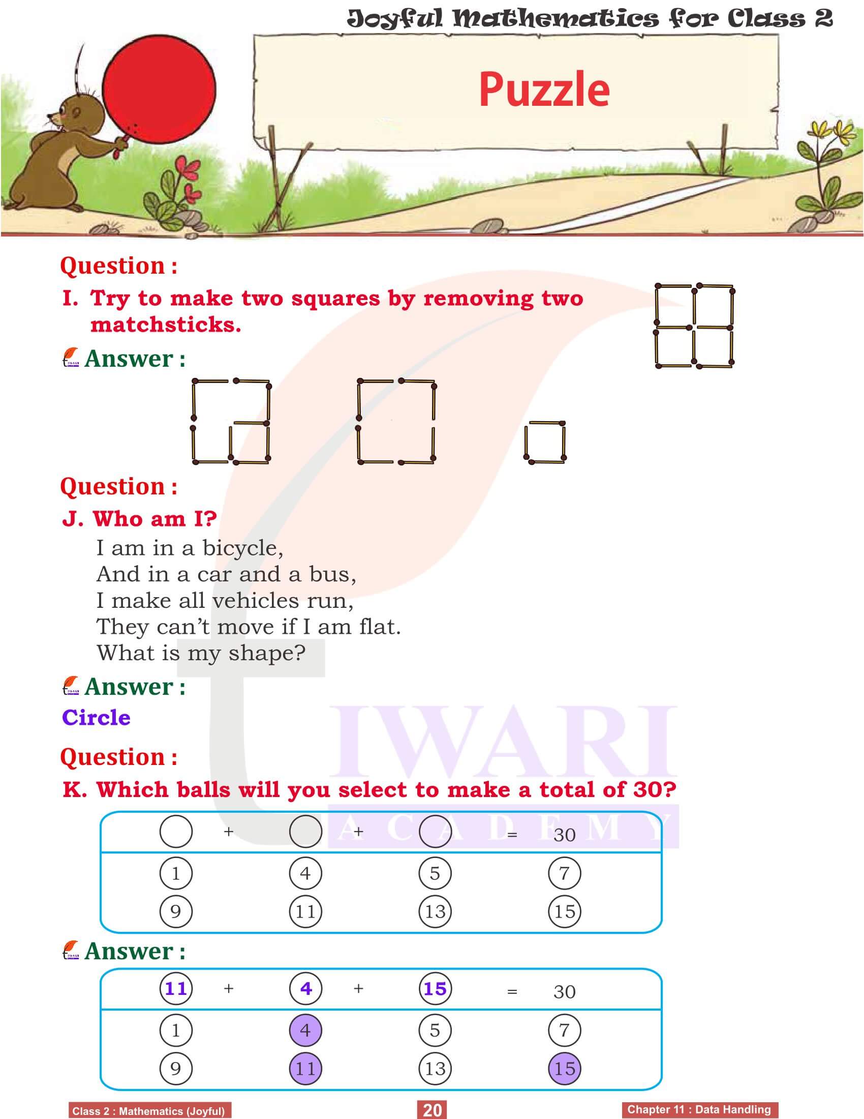 Class 2 Maths Chapter 11 Exercises solutions