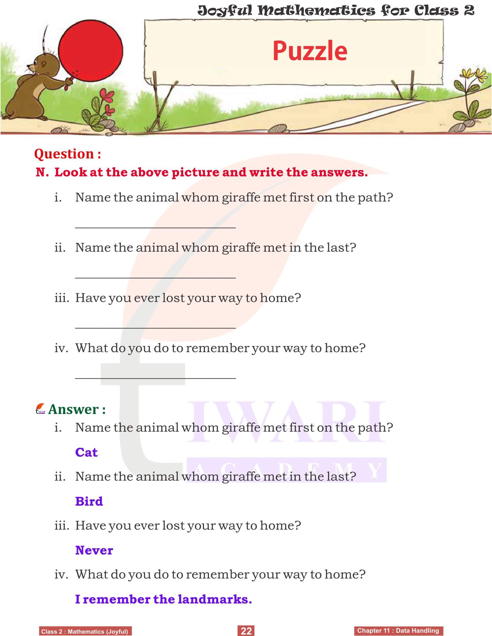 Class 2 Maths Chapter 11 Solution in English