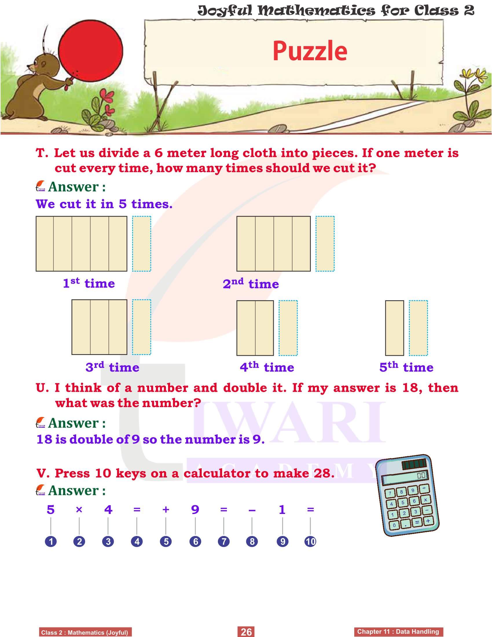 Class 2 Maths Chapter 11 Workbooks