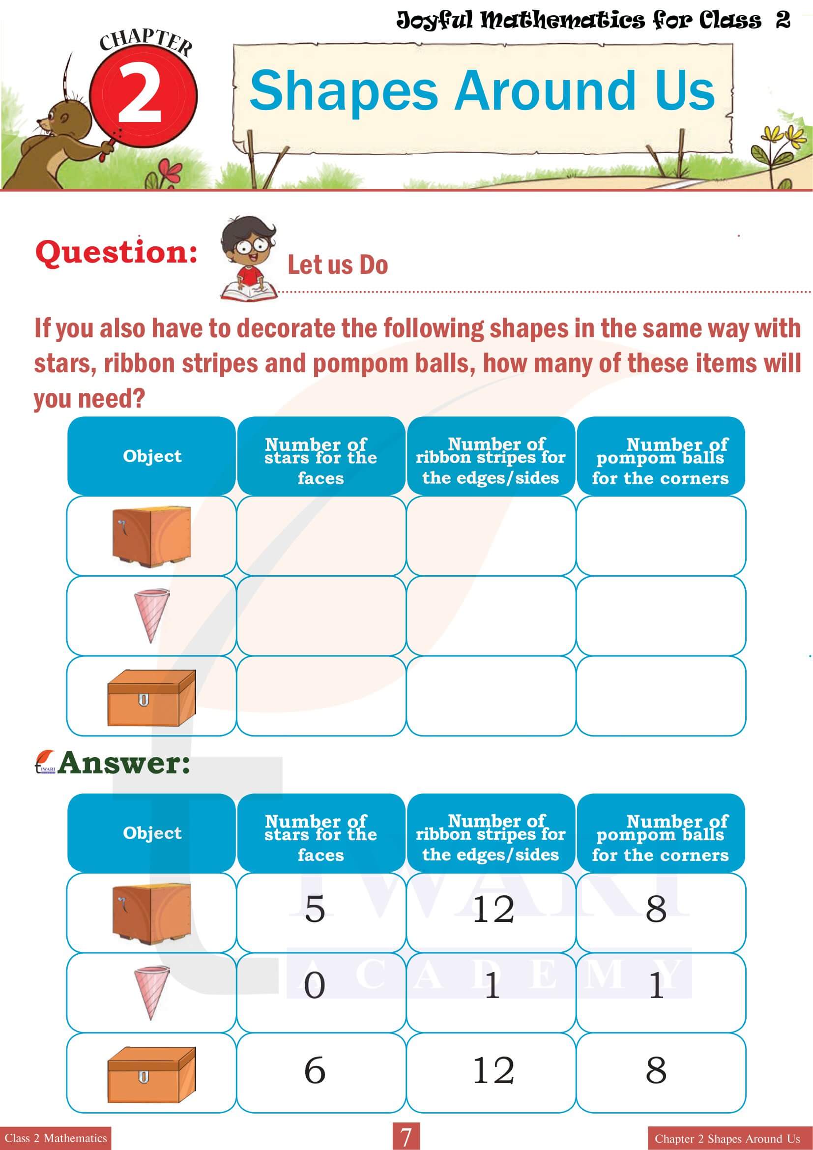 Class 2 Joyful Maths Chapter 2 Shapes Around Us all answers