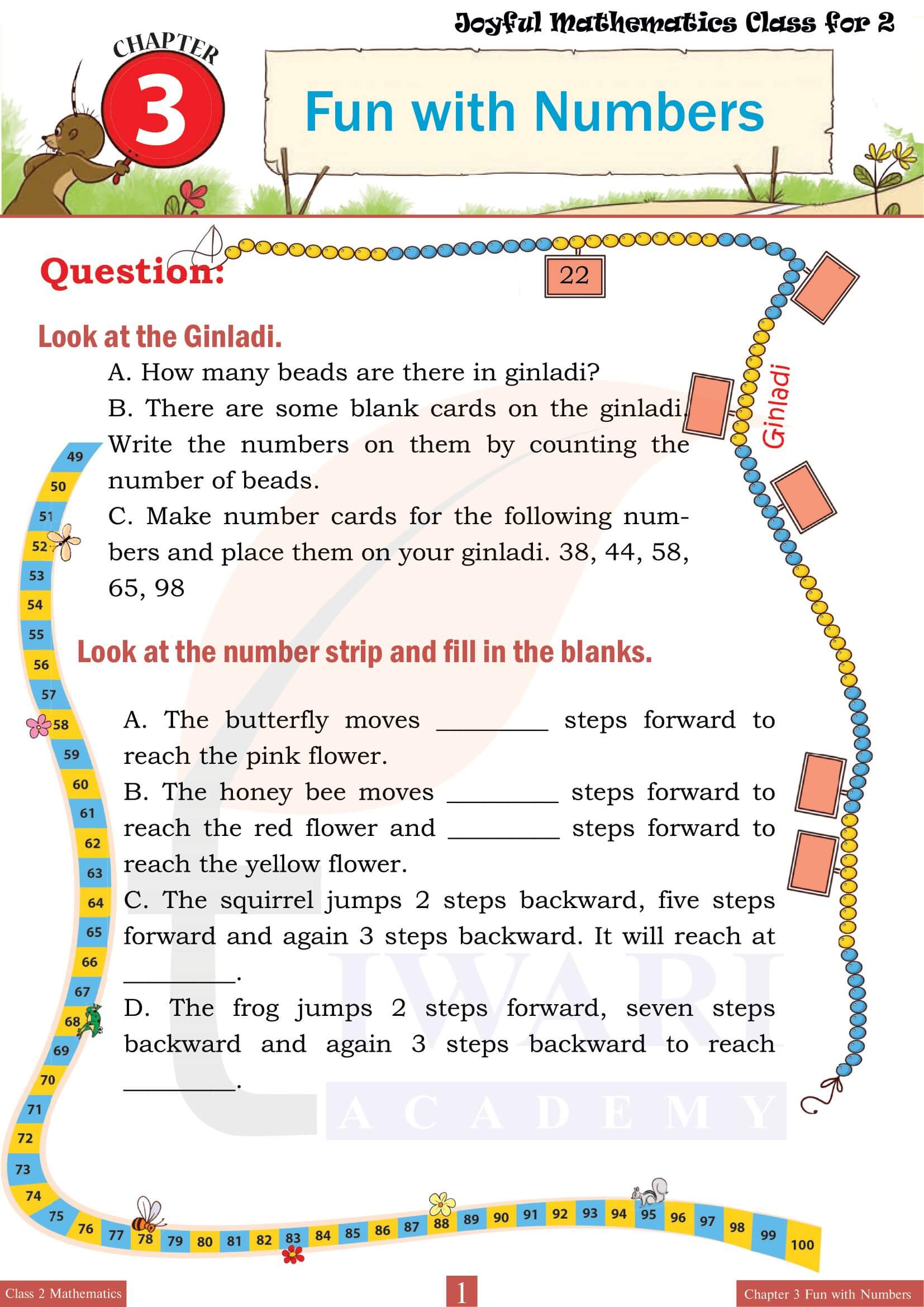 NCERT Solutions for Class 2 Joyful Maths Chapter 3 Fun with Numbers (Numbers 1 to 100)