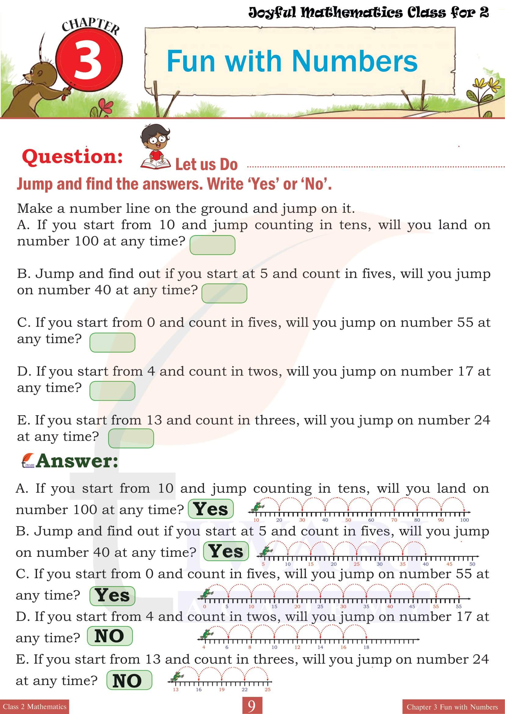 Class 2 Joyful Maths Chapter 3 Question Answers