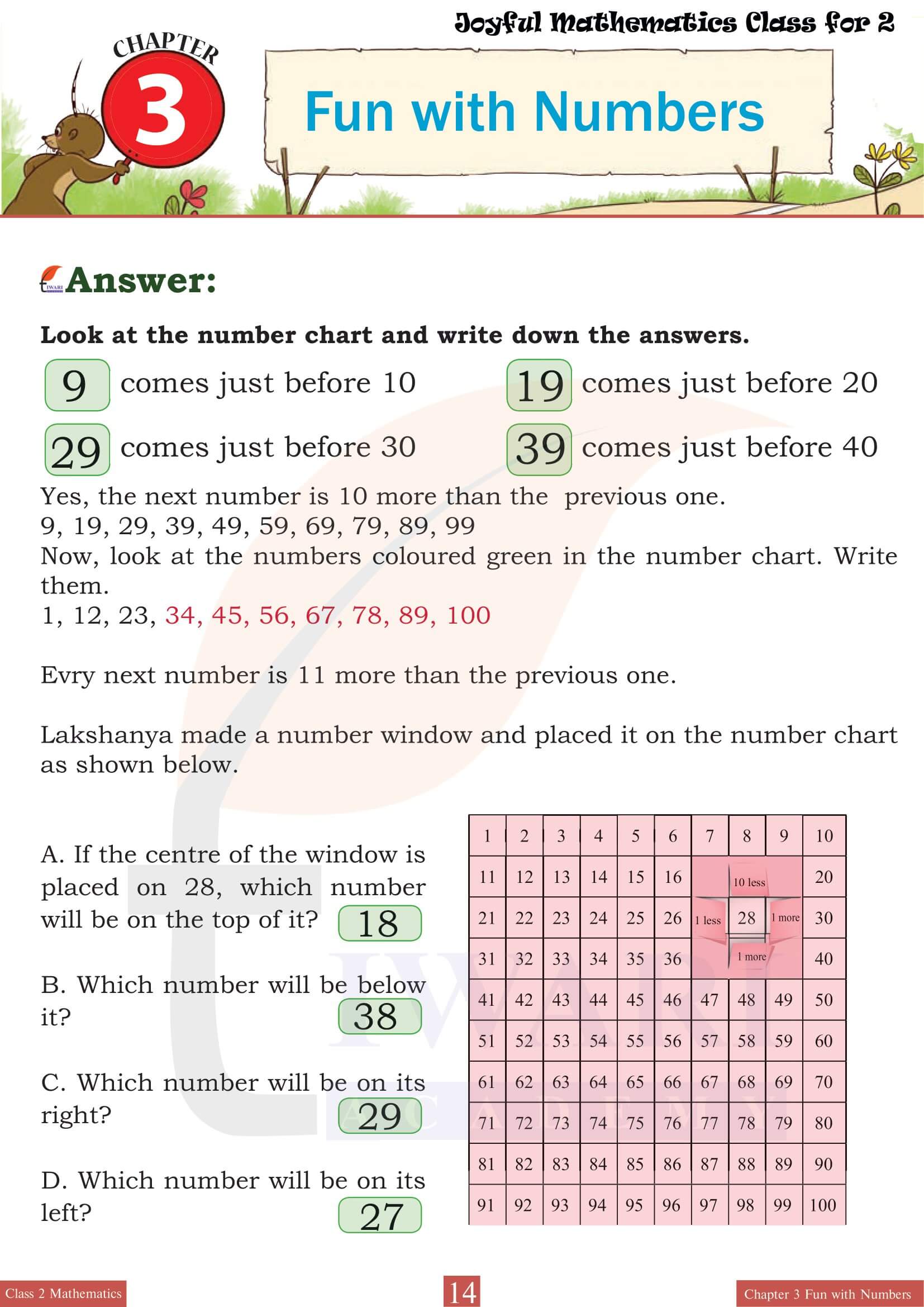 Class 2 Joyful Maths Chapter 3 Revision