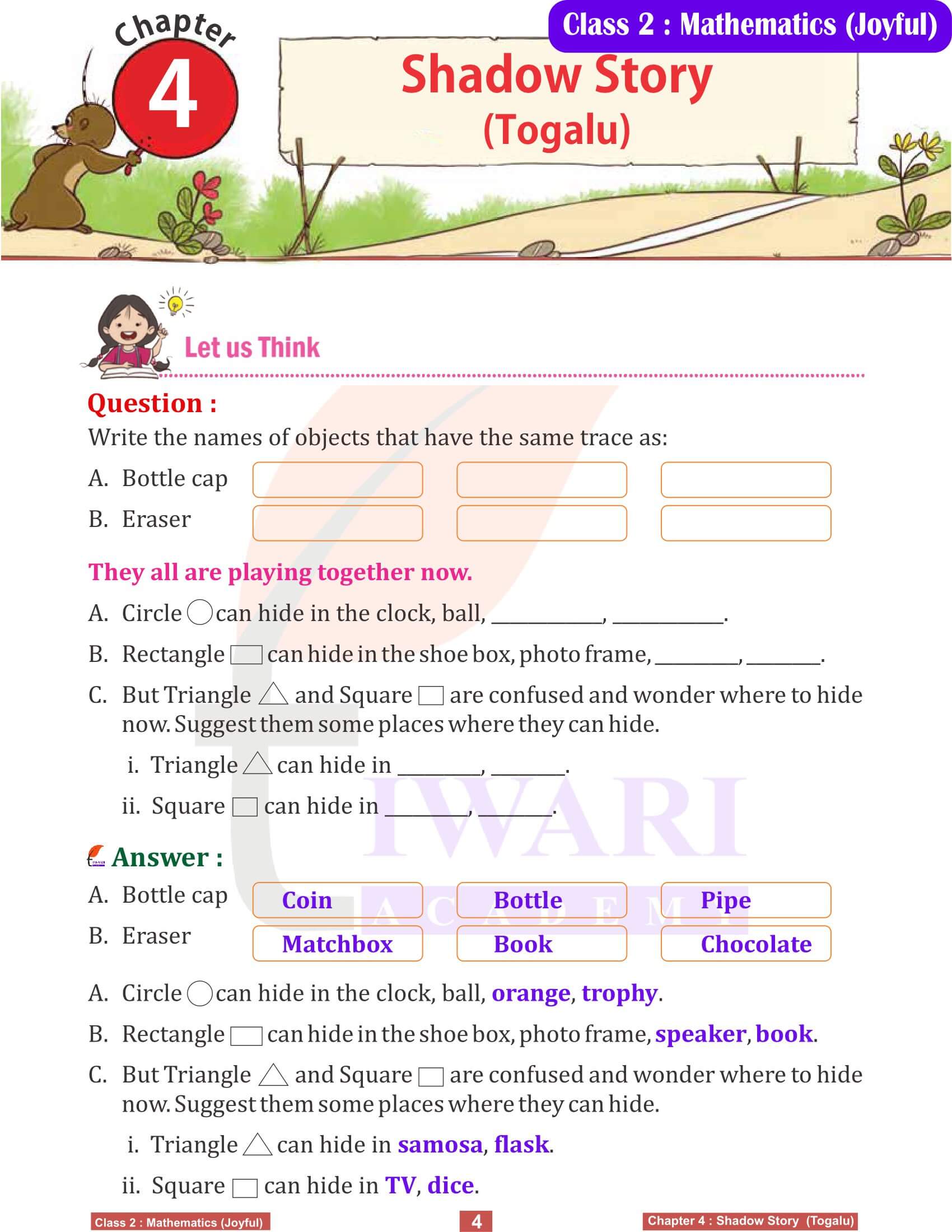 Class 2 Joyful Maths Chapter 4 Shadow Story (Togalu)