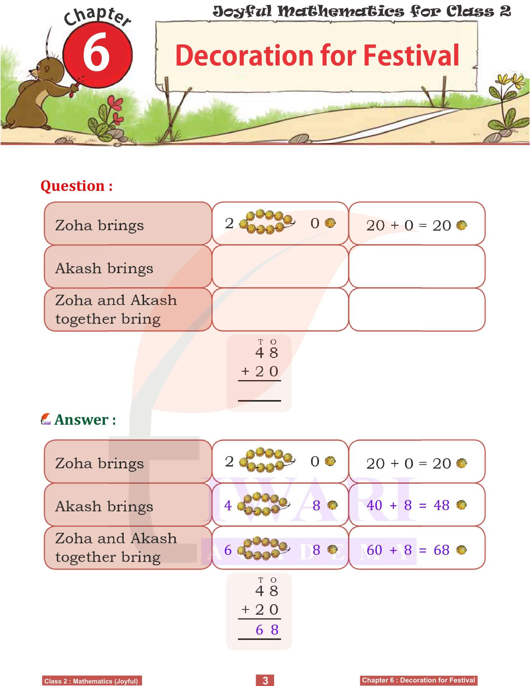 Class 2 Joyful Maths Chapter 6 Decoration for Festival