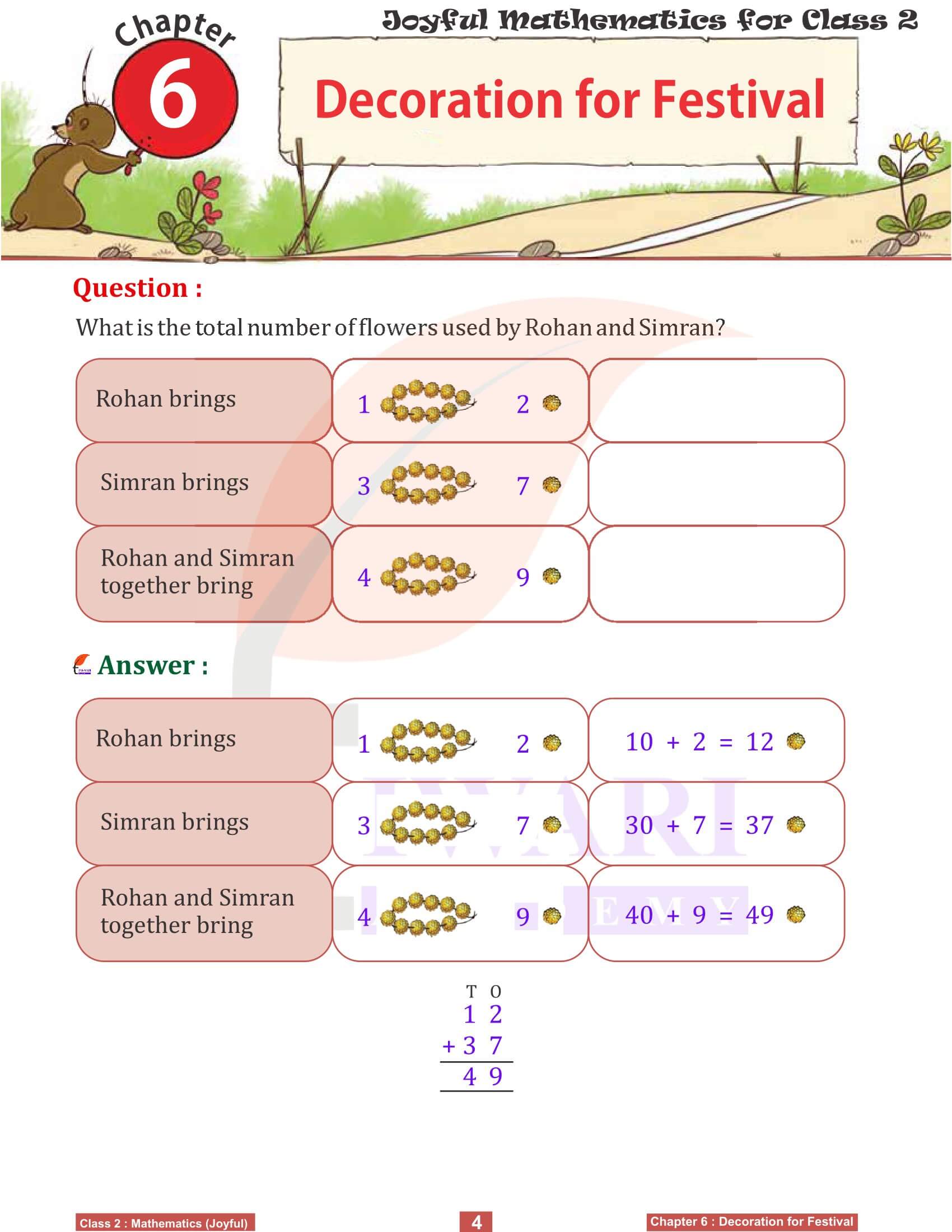 NCERT Class 2 Joyful Maths Chapter 6 Decoration for Festival