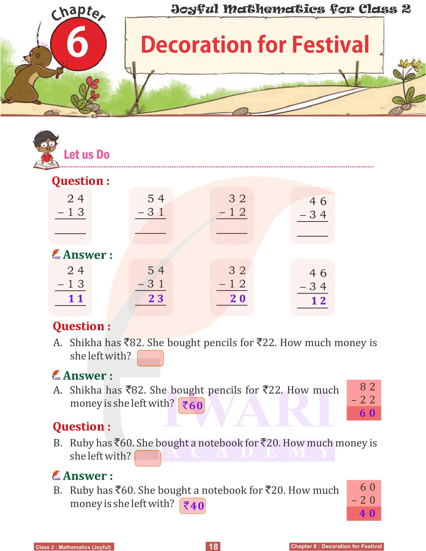 Class 2 Joyful Maths Chapter 6 Practice Material