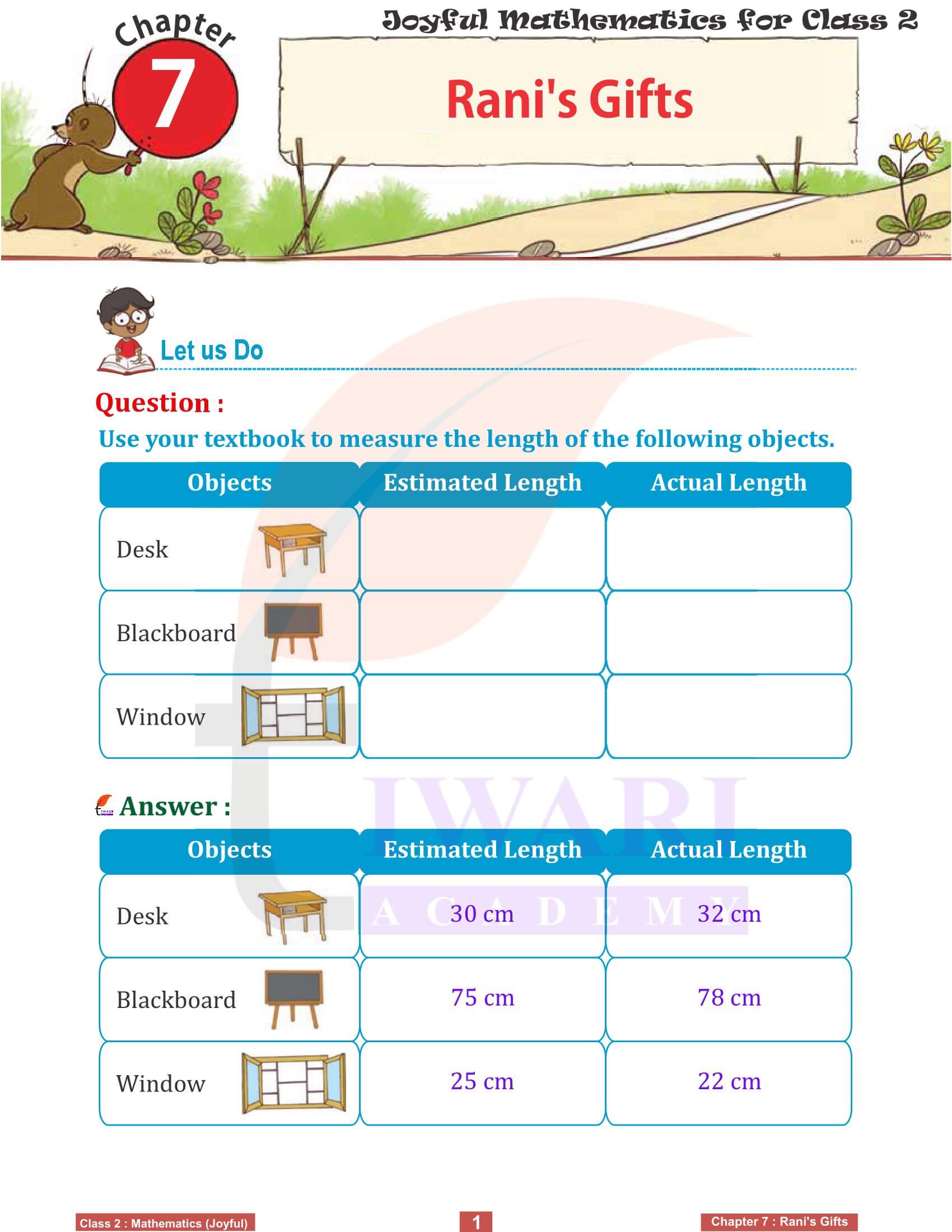 NCERT Solutions for Class 2 Joyful Maths Chapter 7 Rani’s Gift