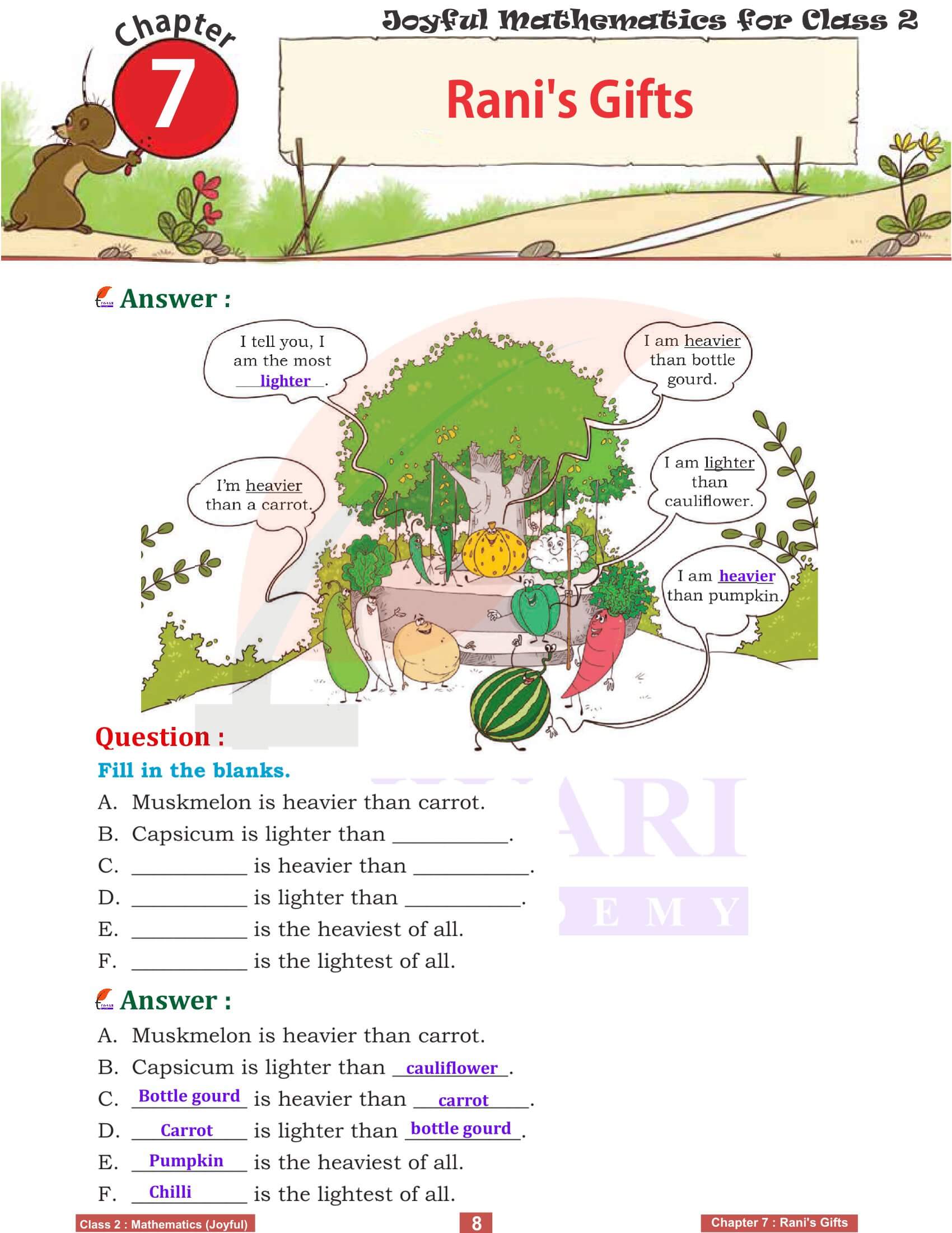 Class 2 Joyful Maths Chapter 7 Guide in English