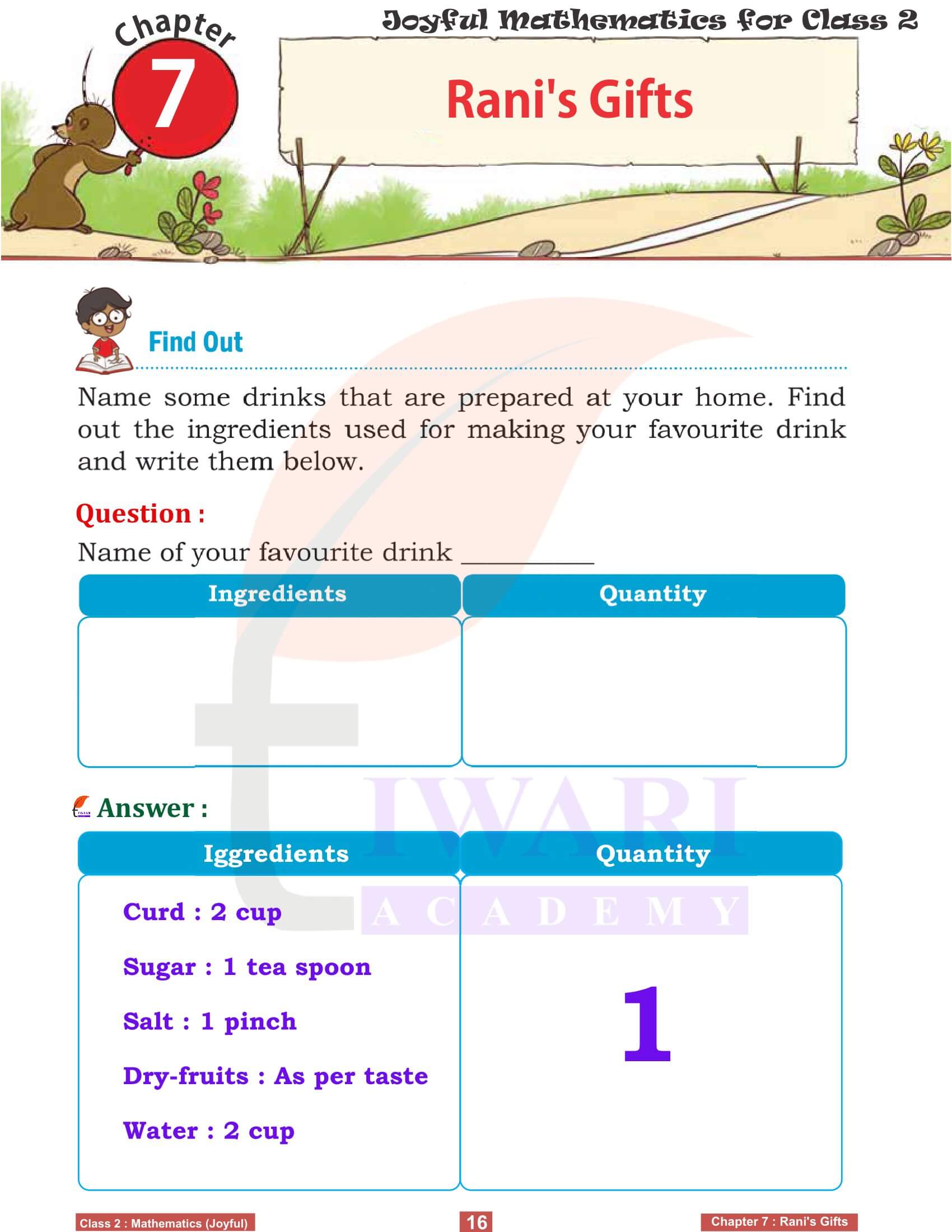 Class 2 Joyful Maths Chapter 7 Revision