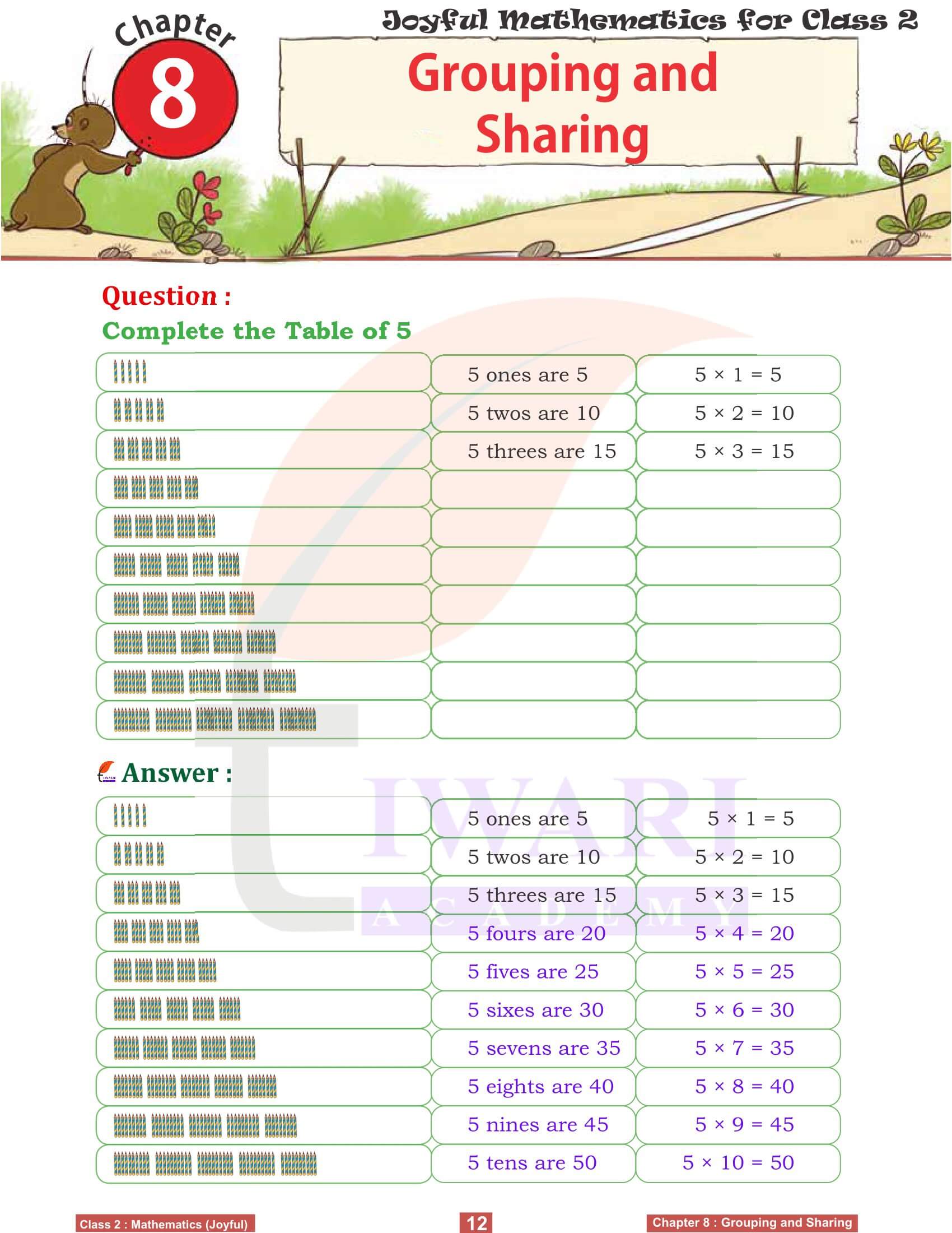 Class 2 Joyful Maths Chapter 8 Worksheet