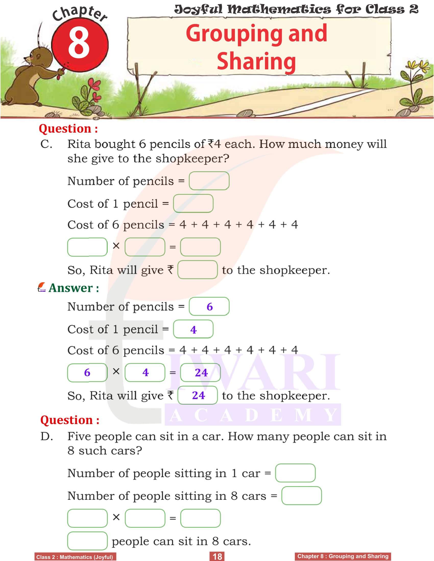 Class 2 Joyful Maths Chapter 8 English assignments