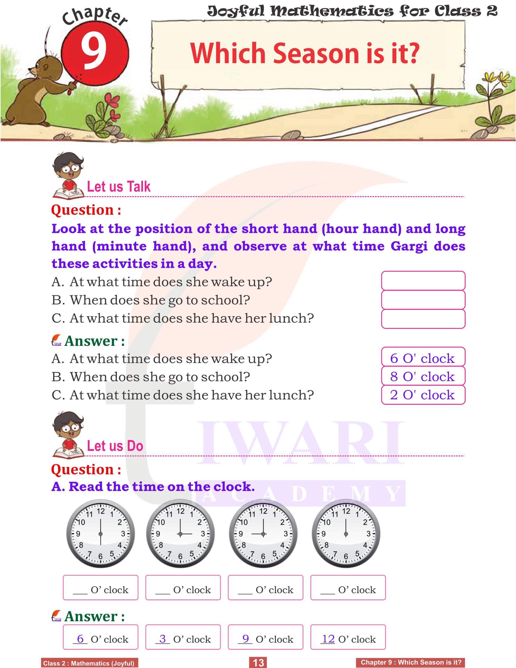 Class 2 Joyful Maths Chapter 9 Assignments