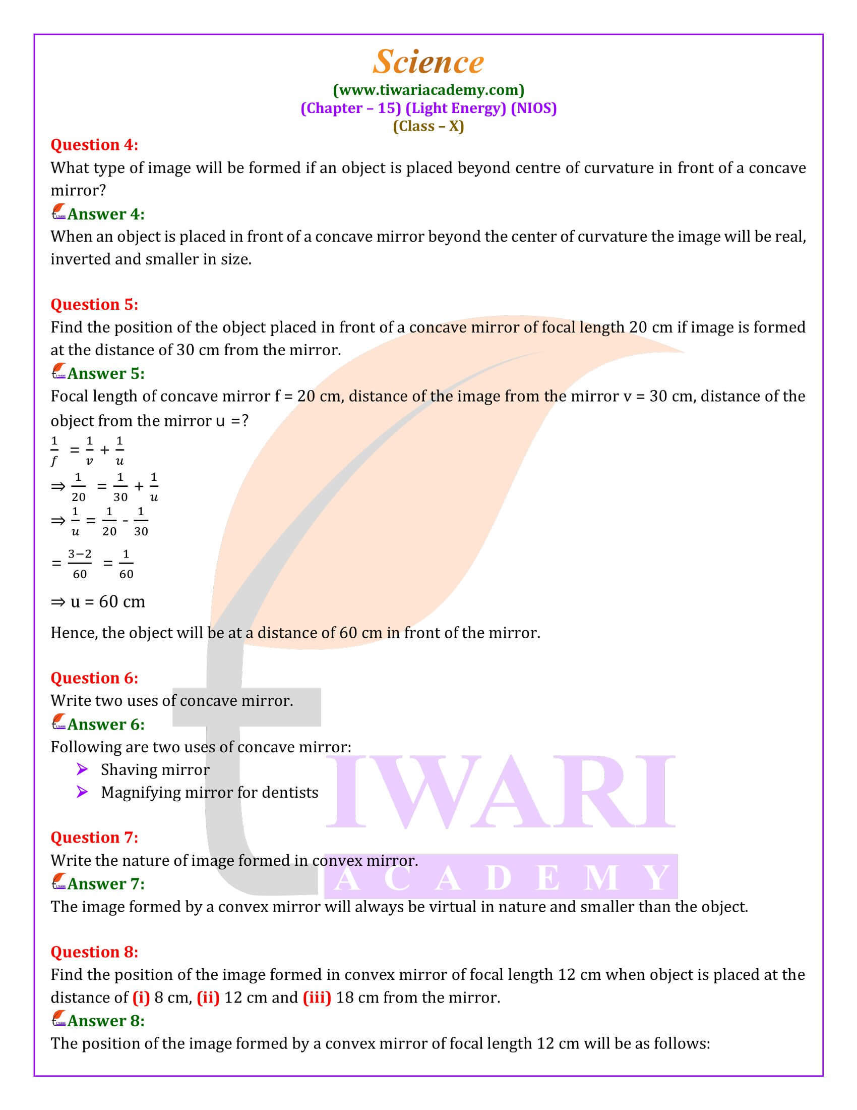 NIOS Class 10 Science Chapter 15