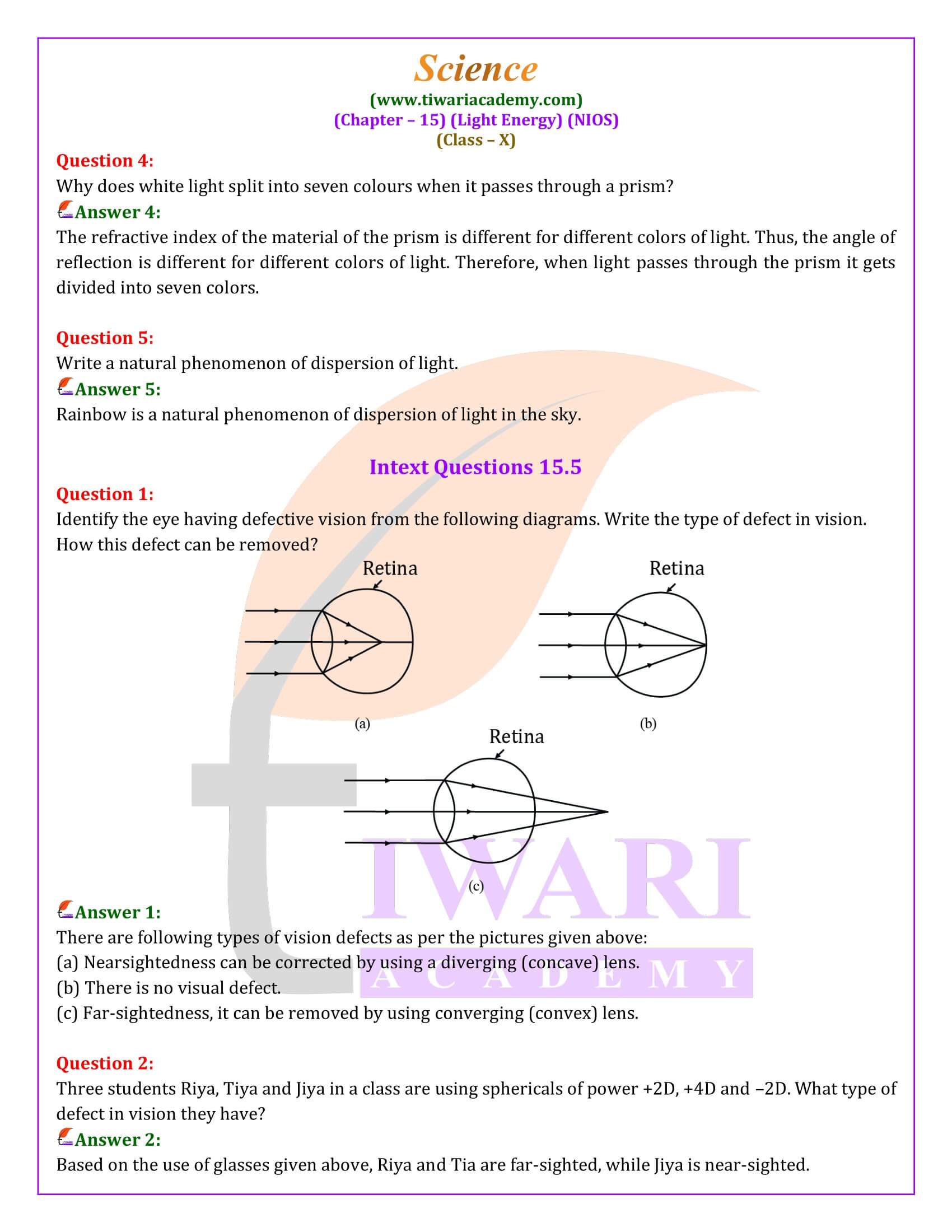 NIOS Class 10 Science Chapter 15 Guide
