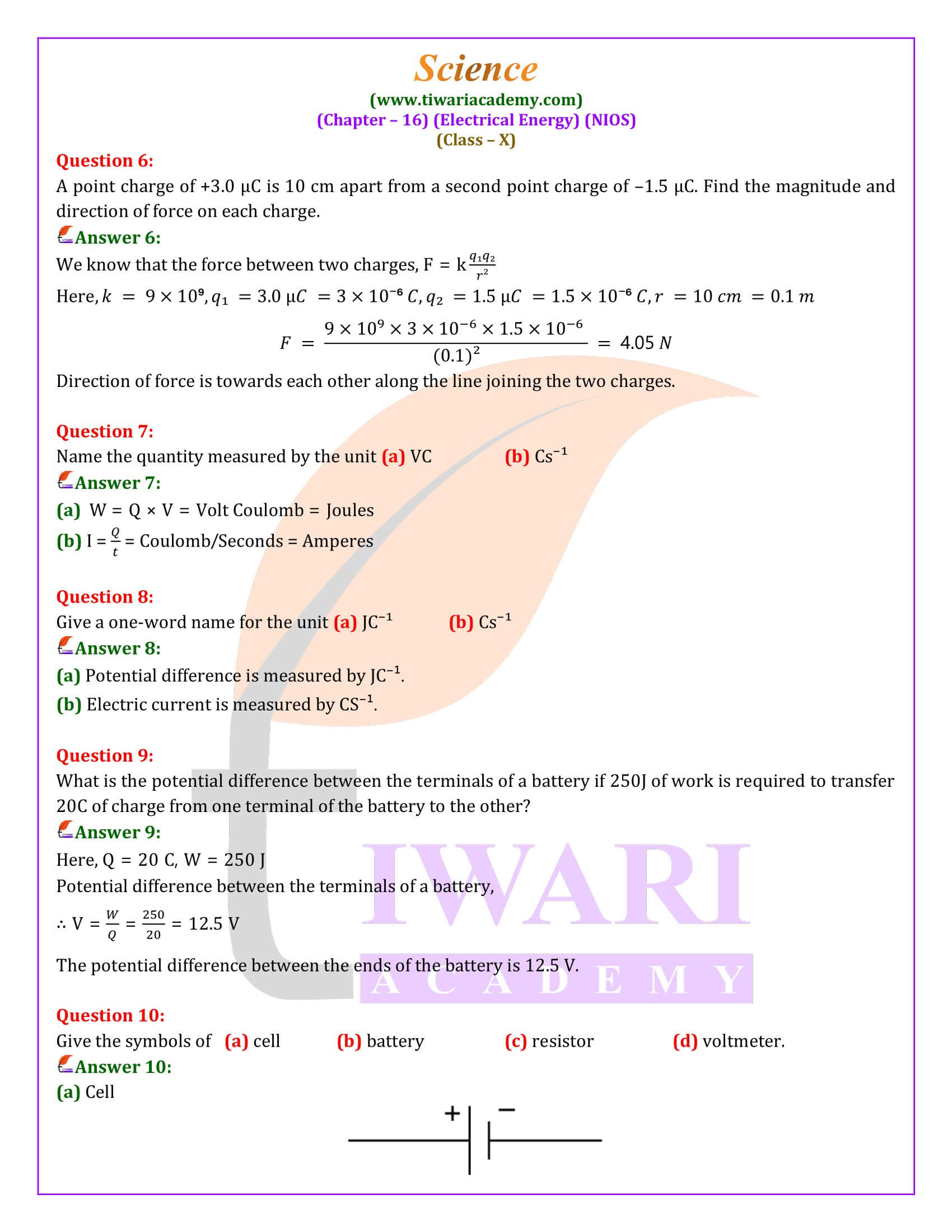 NIOS Class 10 Science Chapter 16 Guide