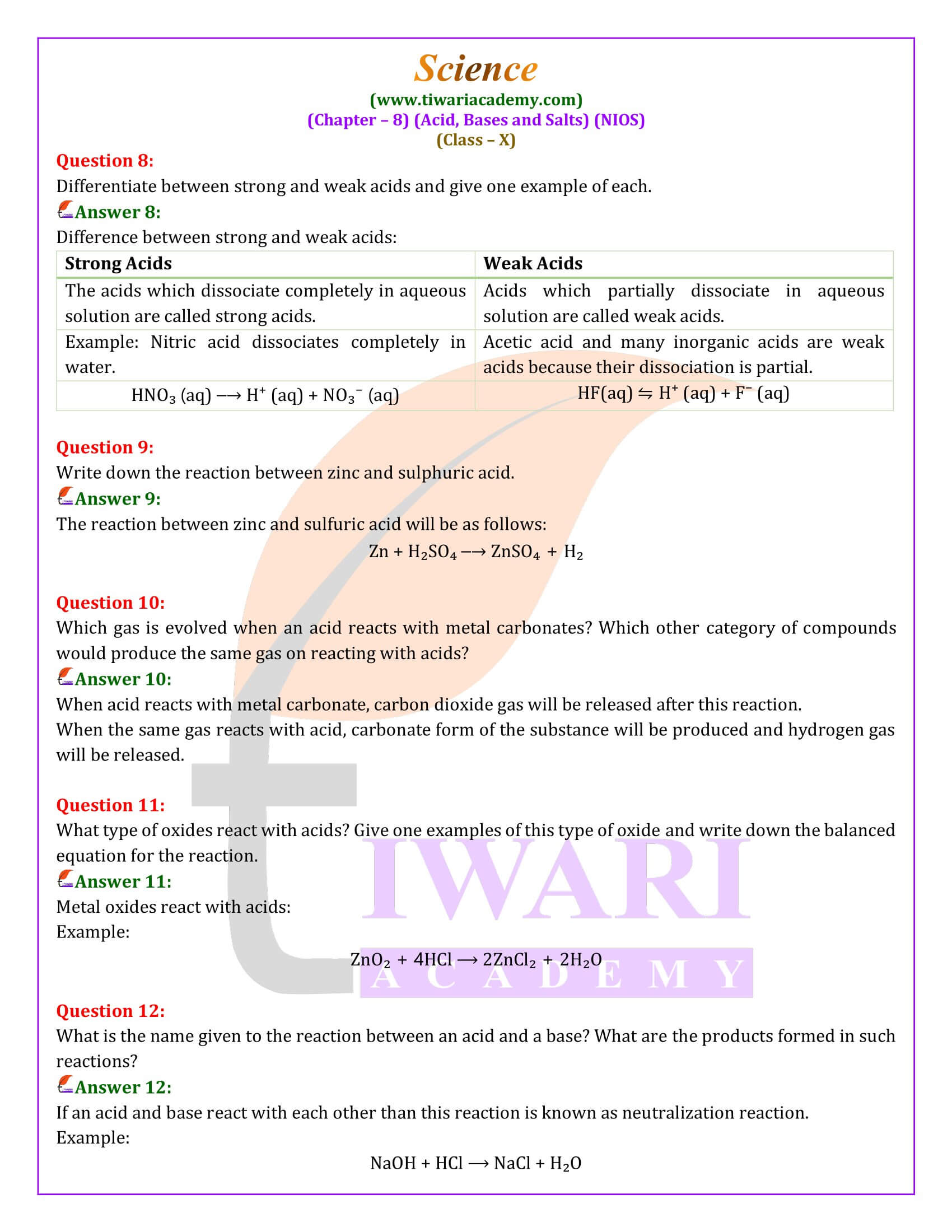 NIOS Class 10 Science Chapter 8 updated for new session