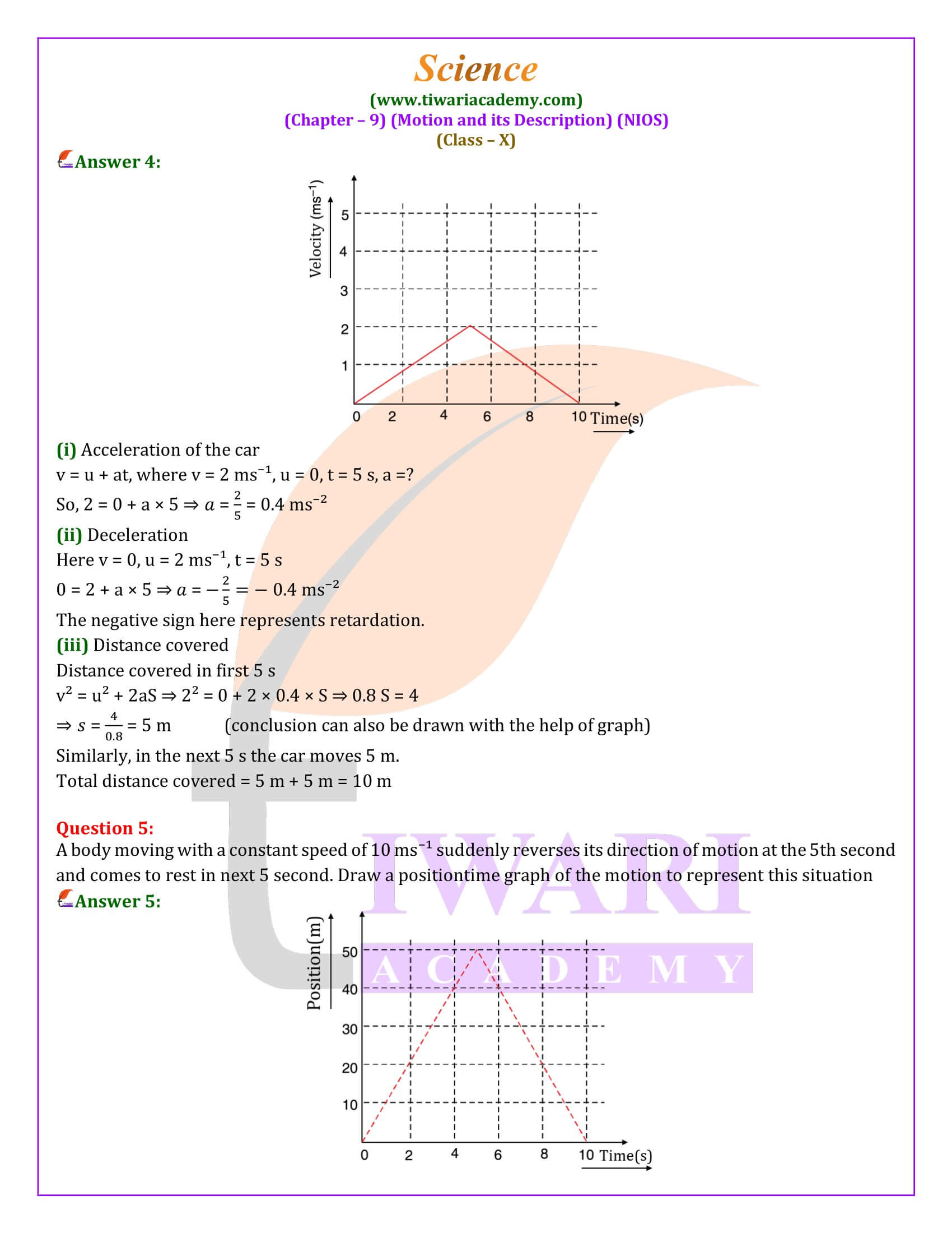 NIOS Class 10 Science Chapter 9 Question Answers