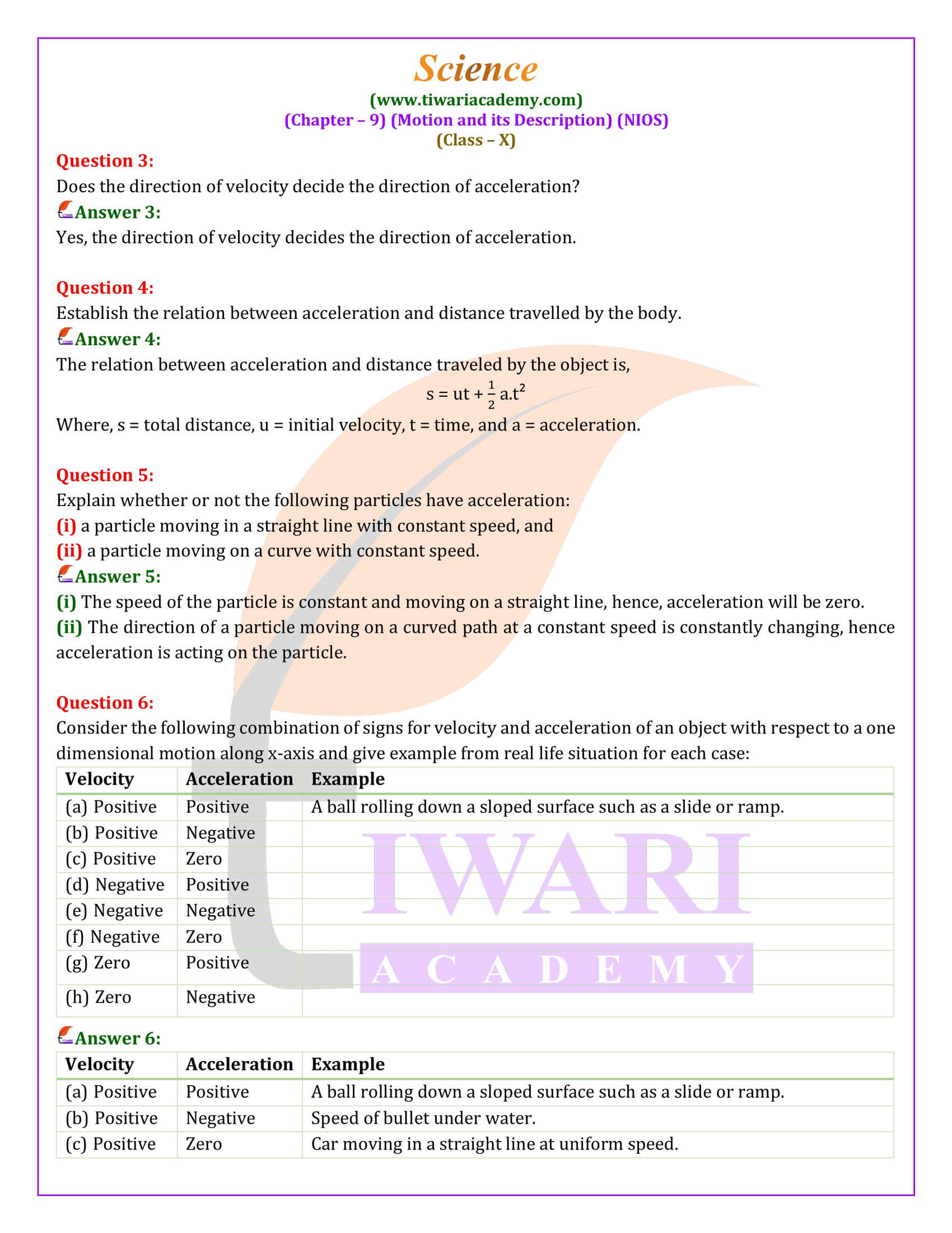 NIOS Class 10 Science Chapter 9 Answers