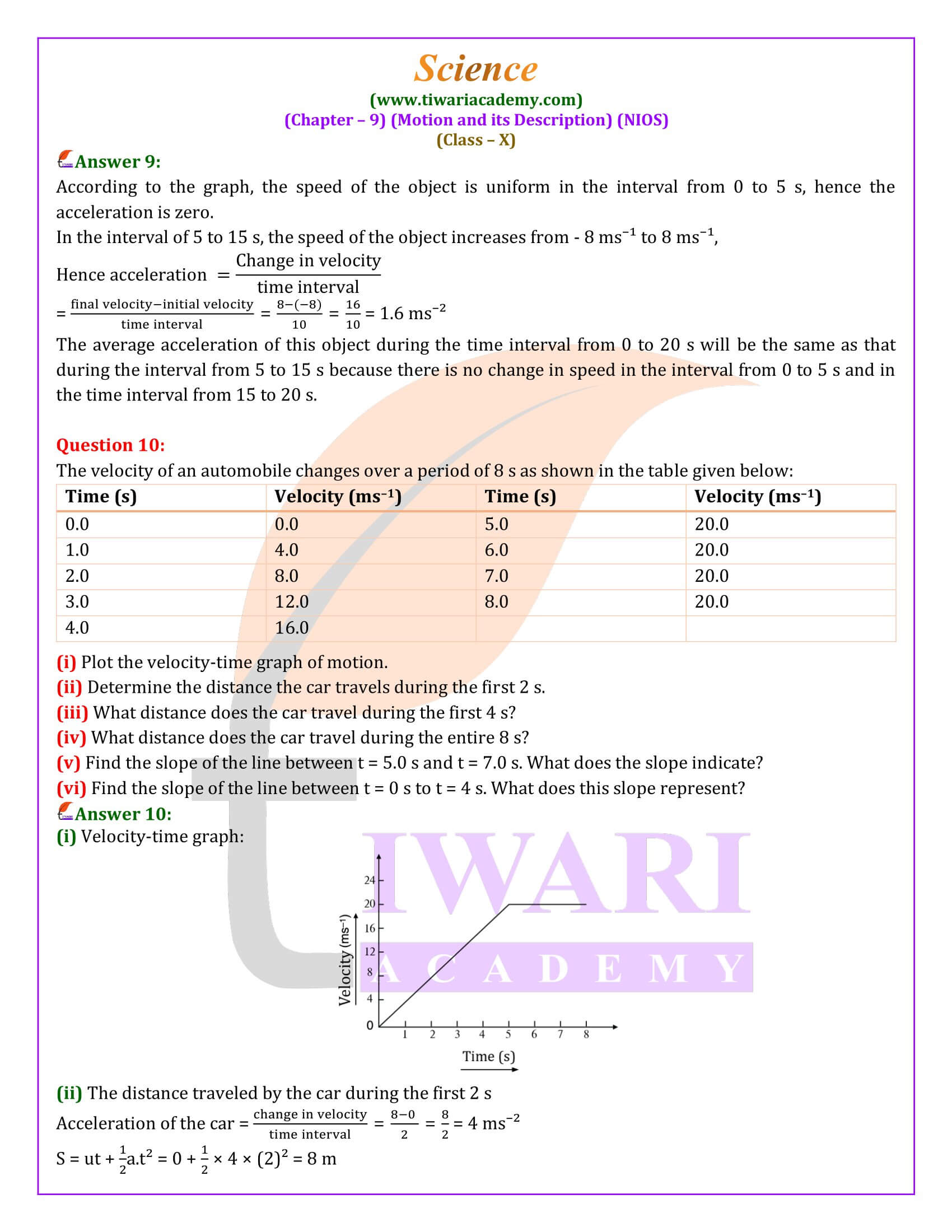 NIOS Class 10 Science Chapter 9 All Answers