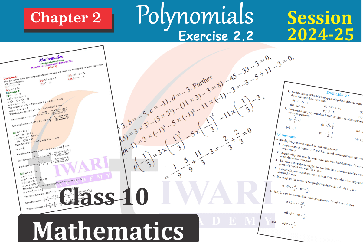 Class 10 Maths Exercise 2.2 solutions