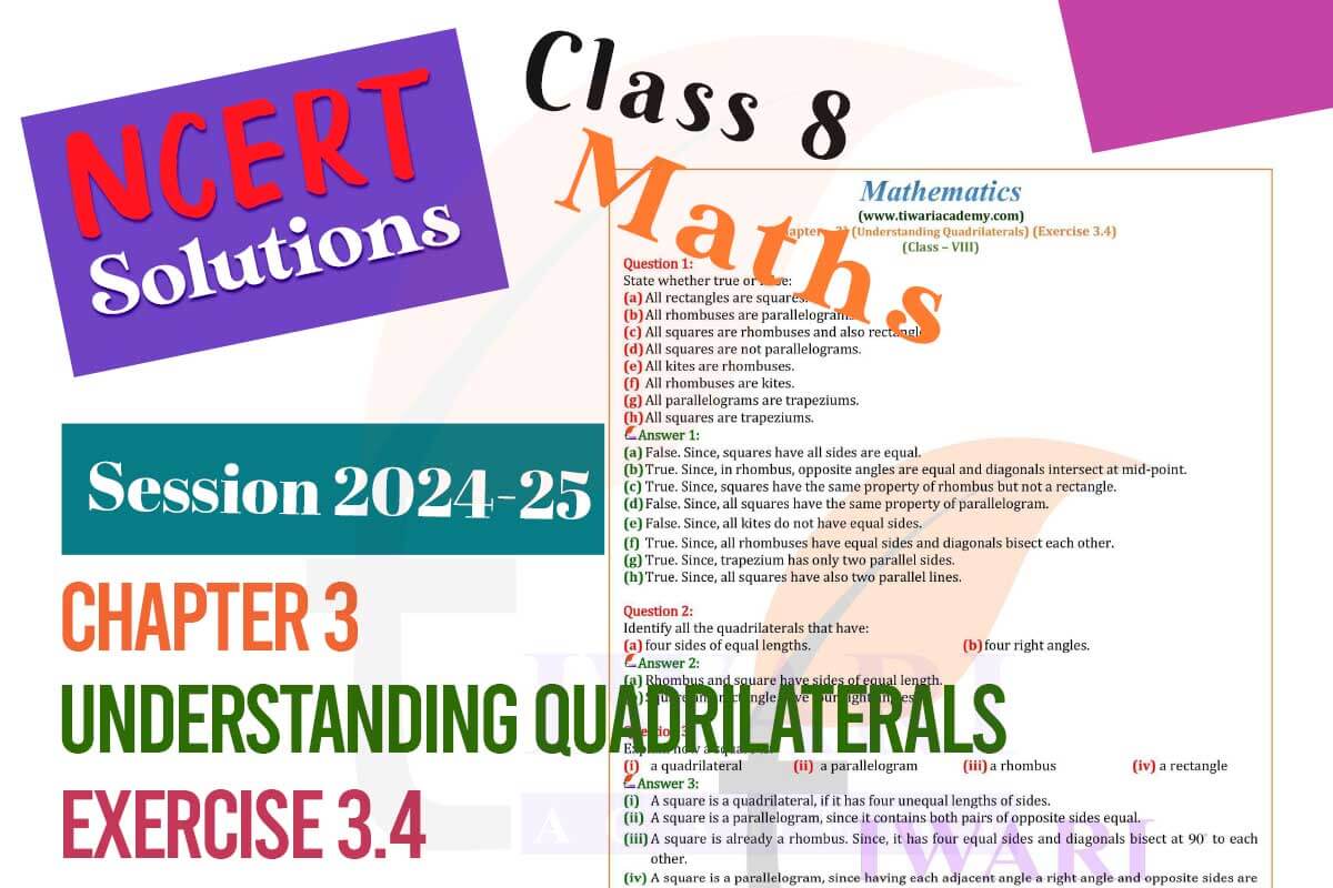 Class 8 Maths Chapter 3 Exercise 3.4