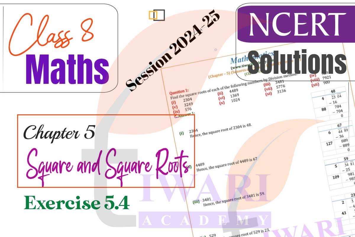 Class 8 Maths Chapter 5 Exercise 5.4