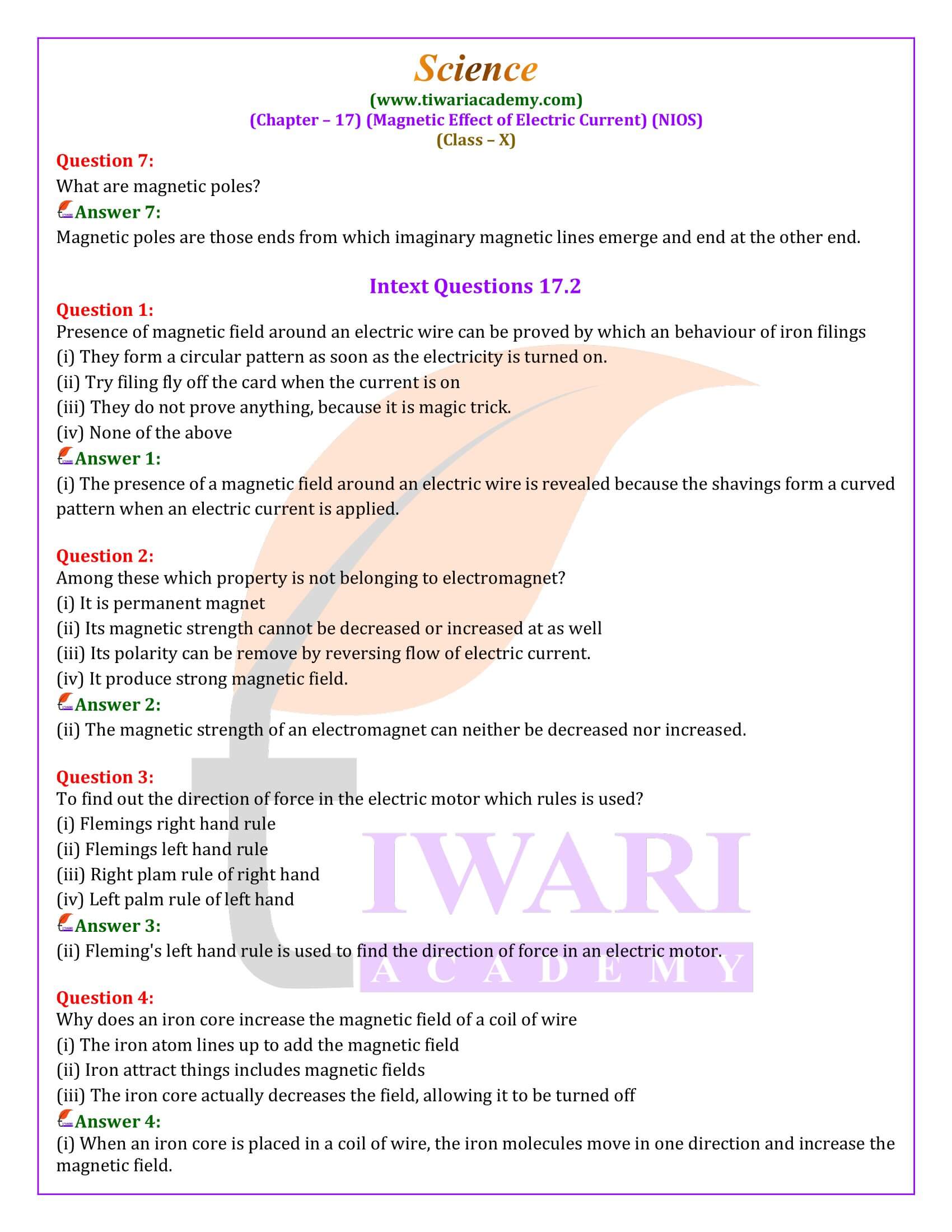 NIOS Class 10 Science Chapter 17