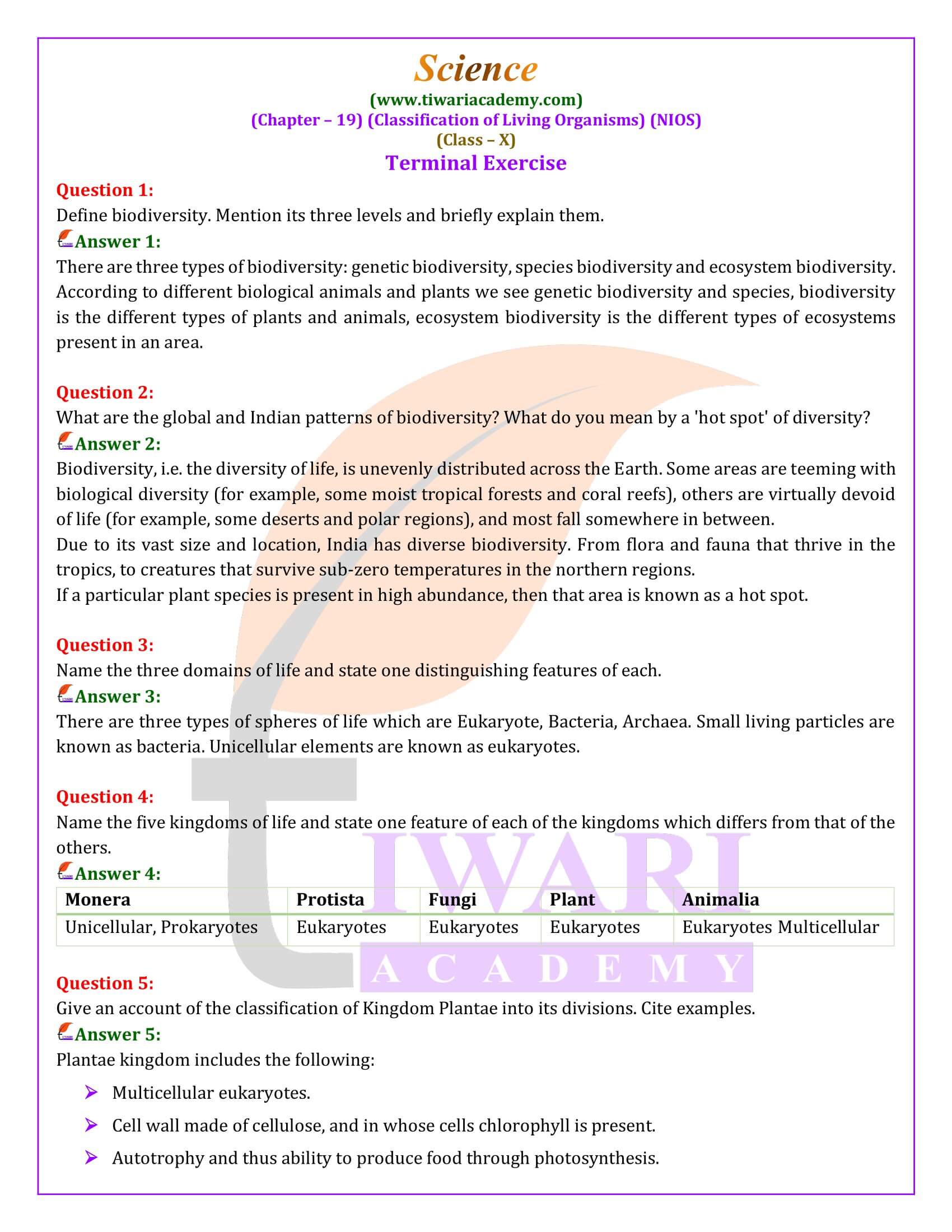 NIOS Class 10 Science Chapter 19 Guide in English