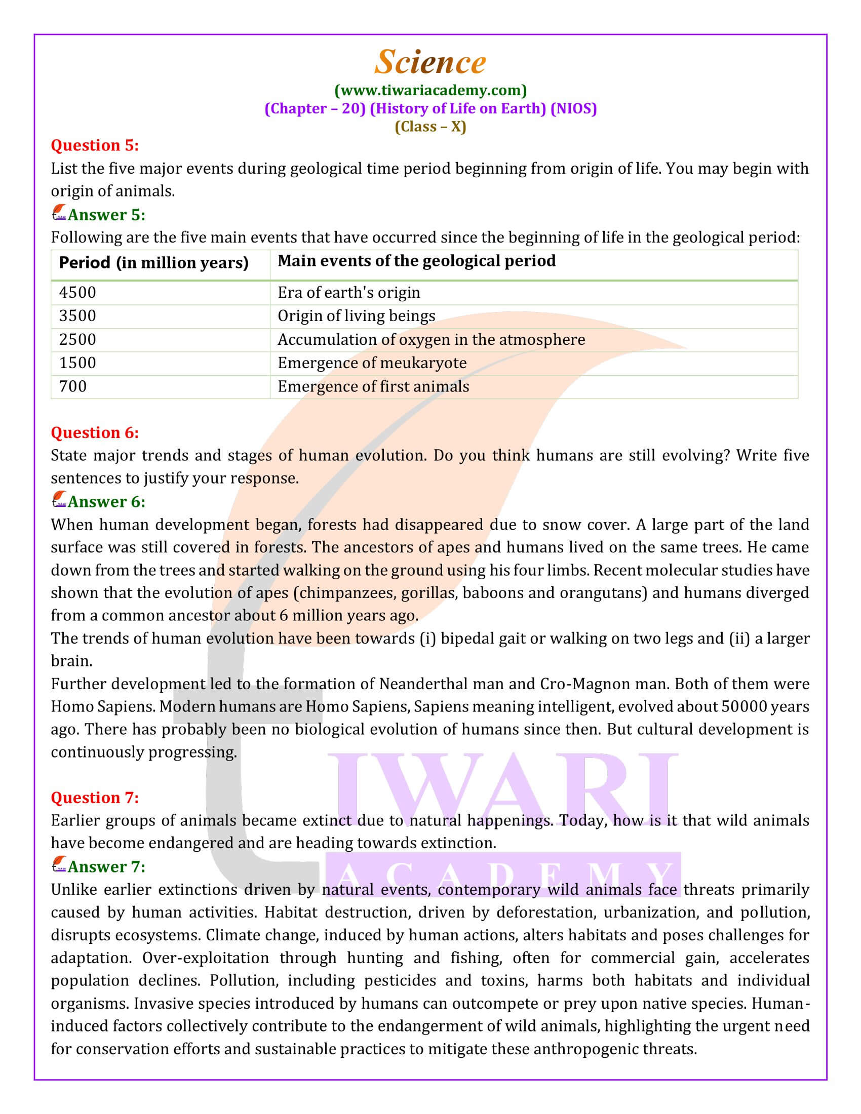 NIOS Class 10 Science Chapter 20 Solution guide