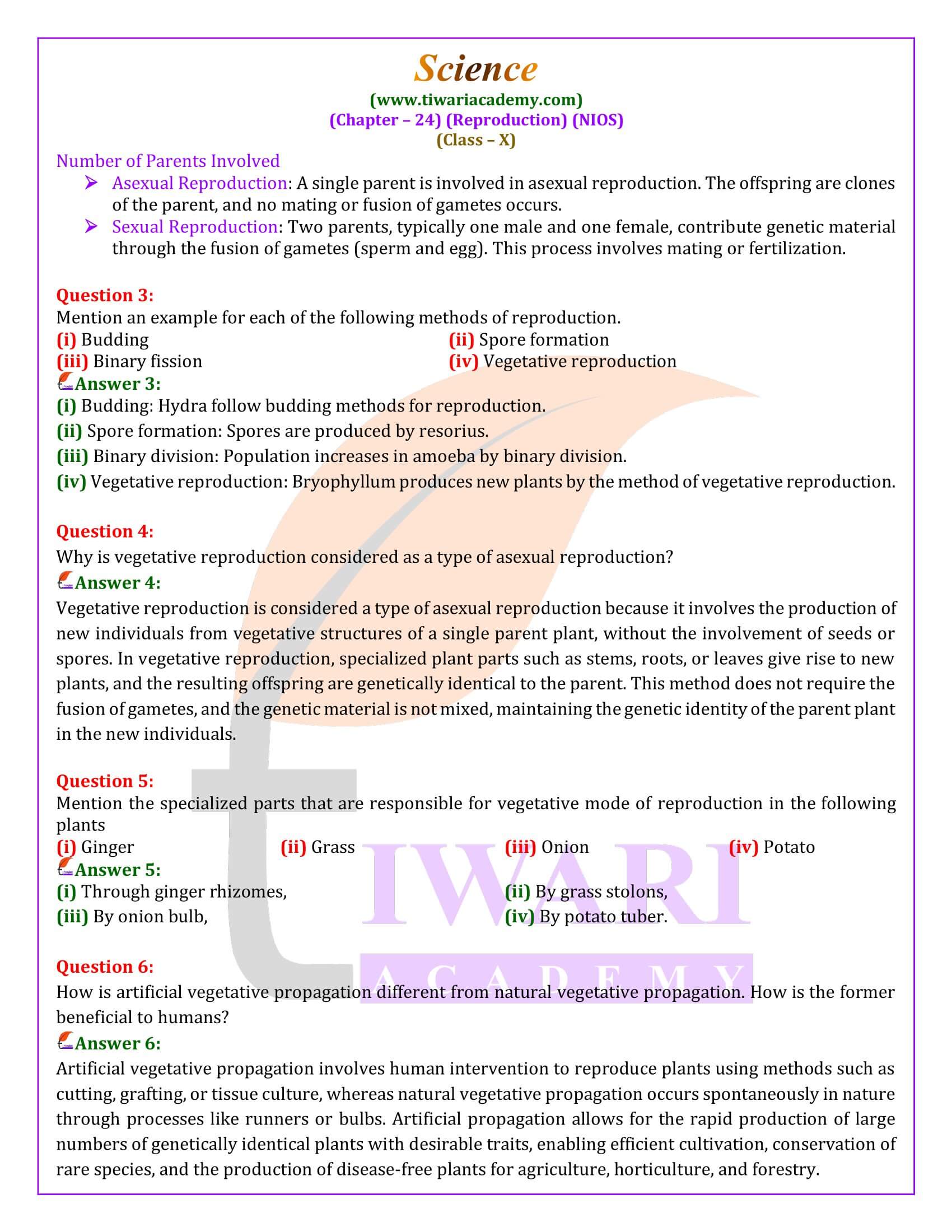 NIOS Class 10 Science Chapter 24 Solutions