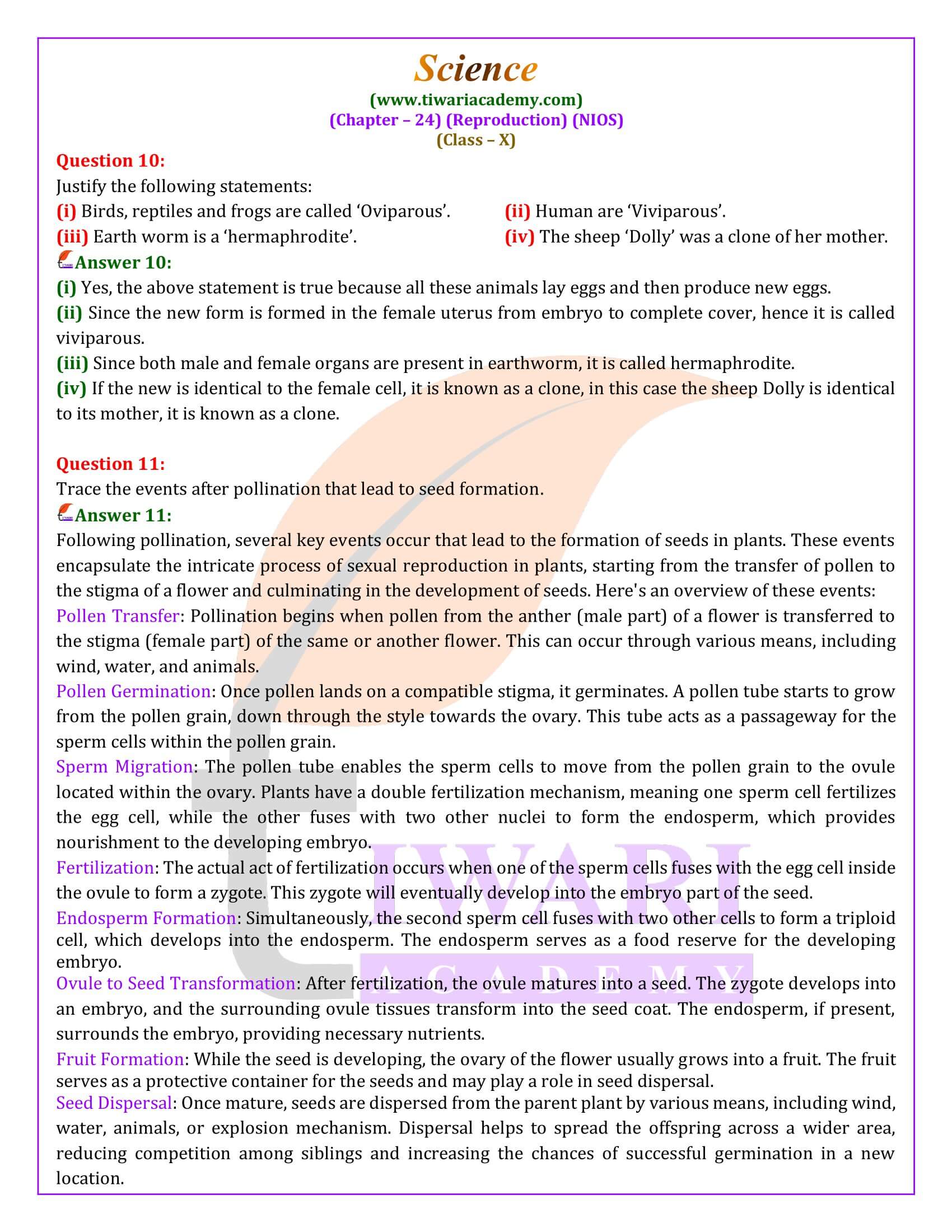 NIOS Class 10 Science Chapter 24 English Medium