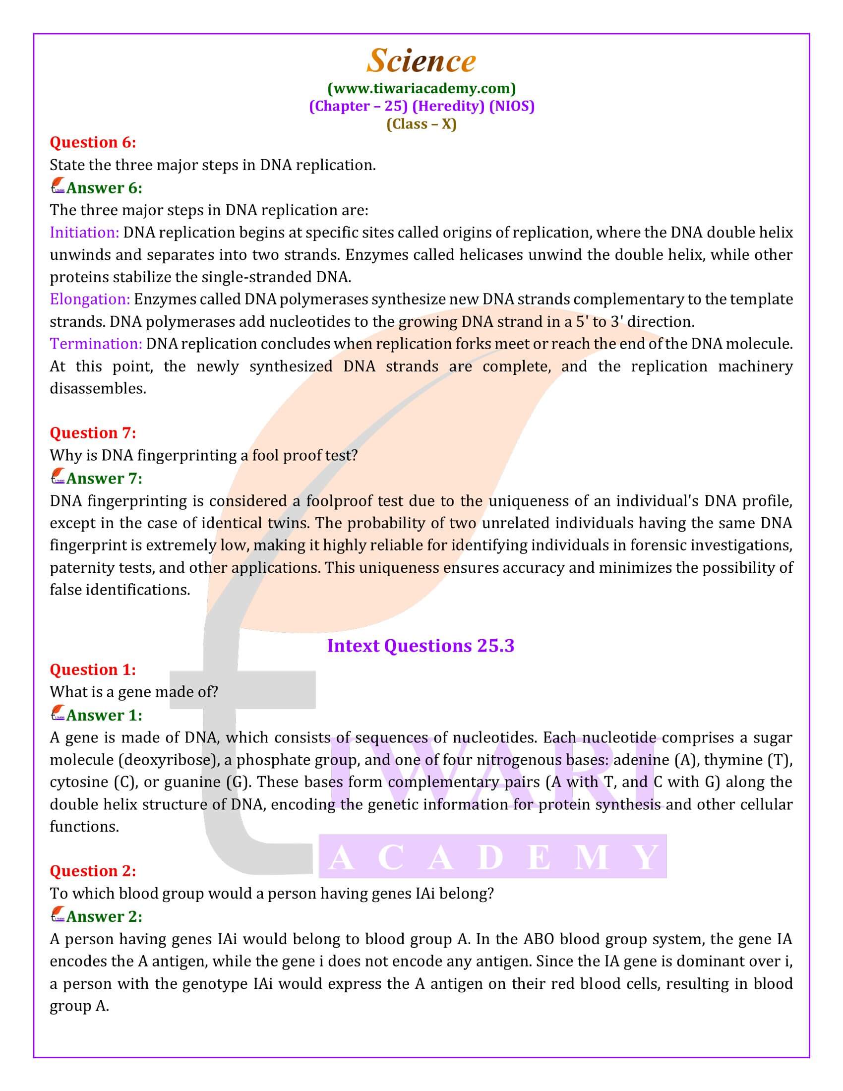 NIOS Class 10 Science Chapter 25 Solutions