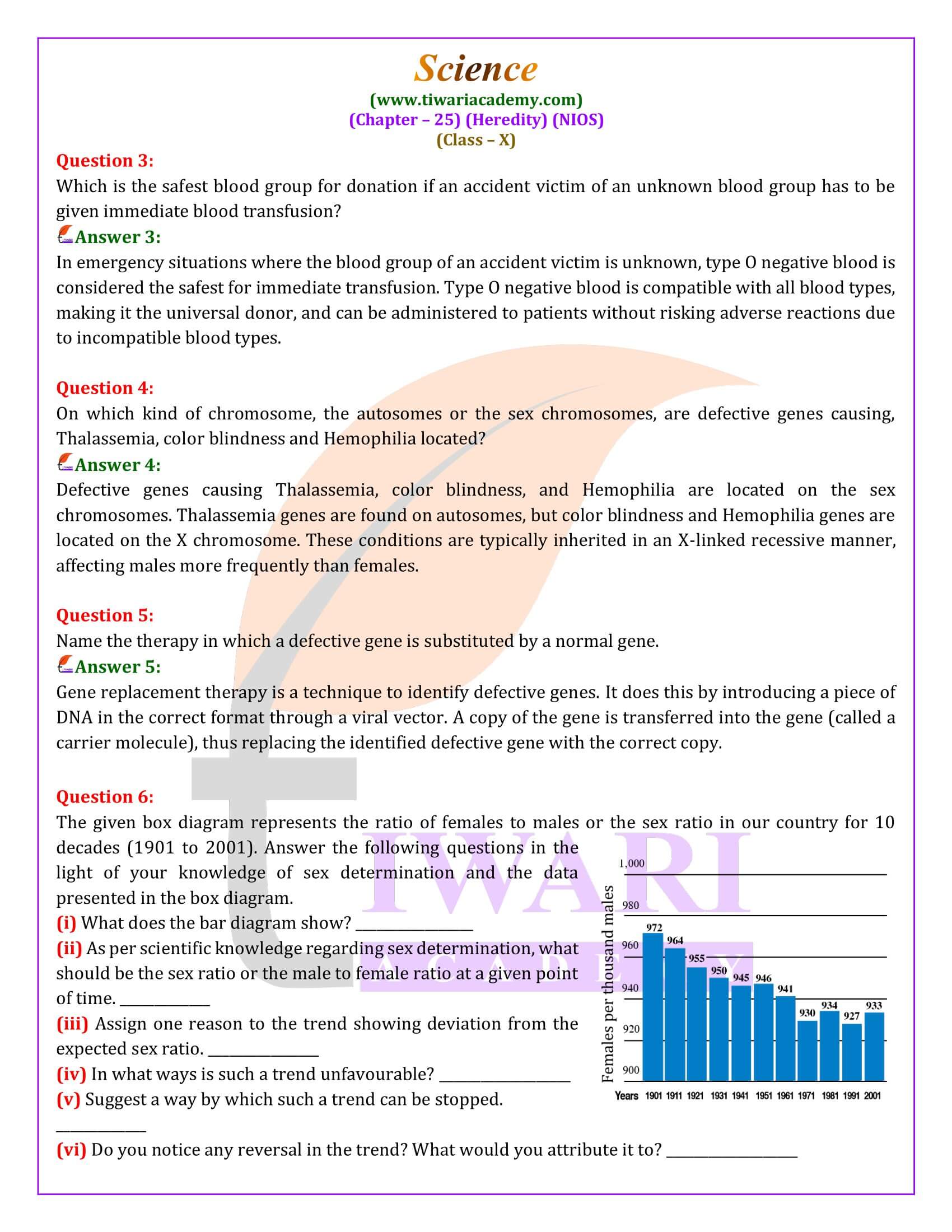 NIOS Class 10 Science Chapter 25 Question answers