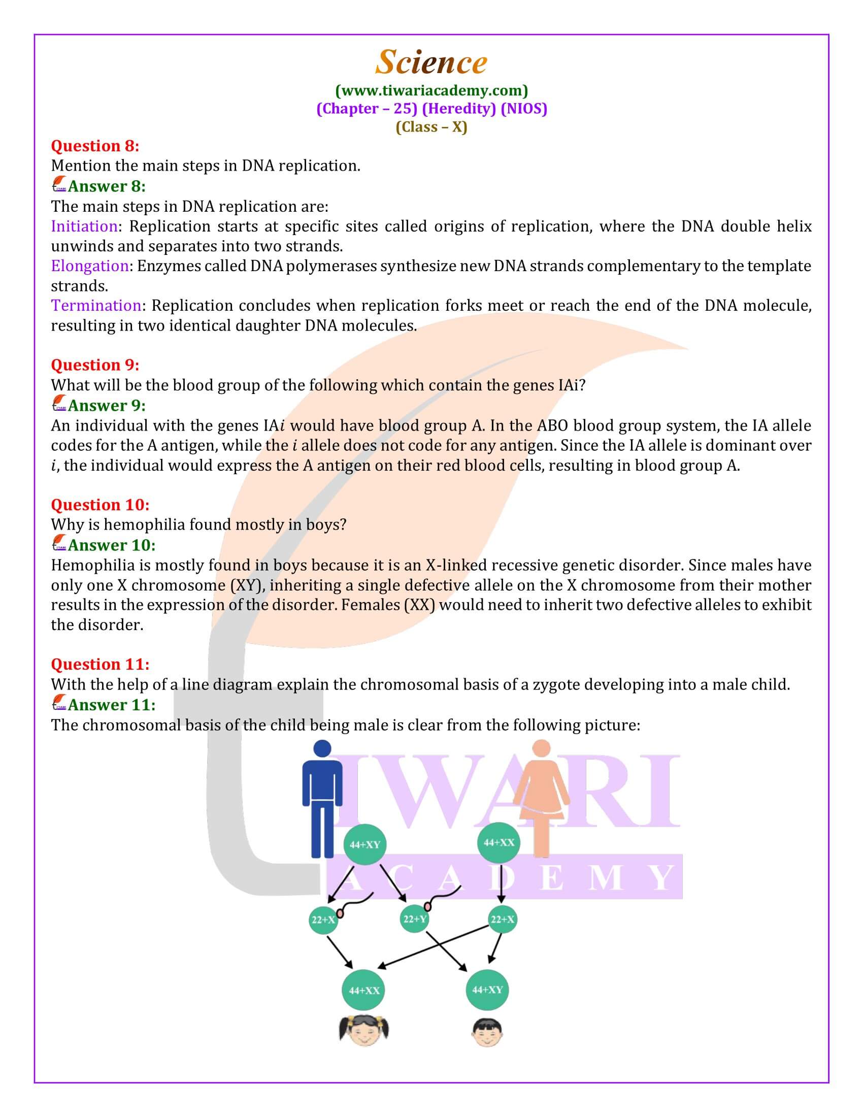 NIOS Class 10 Science Chapter 25 Answers in English Medium