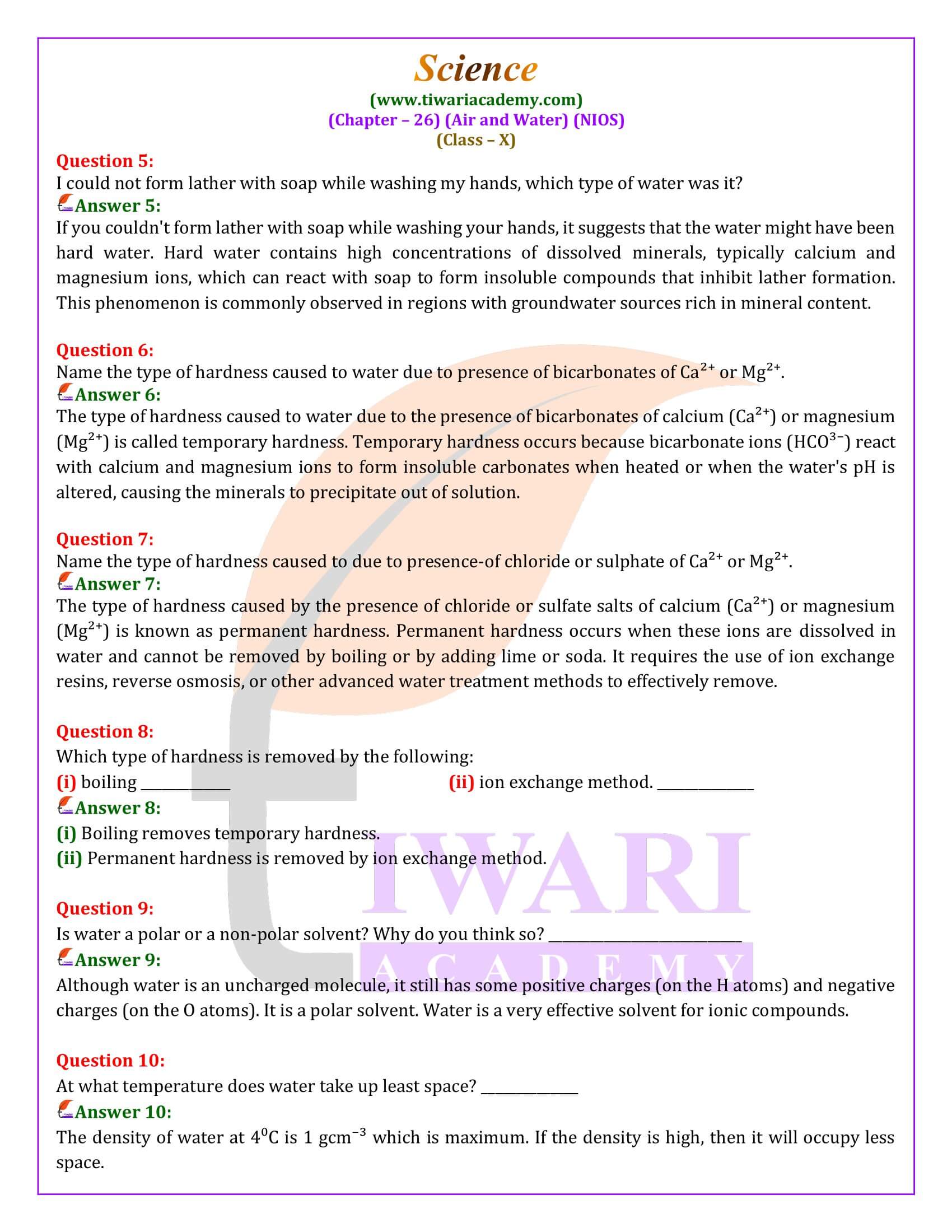 NIOS Class 10 Science Chapter 26 Guide