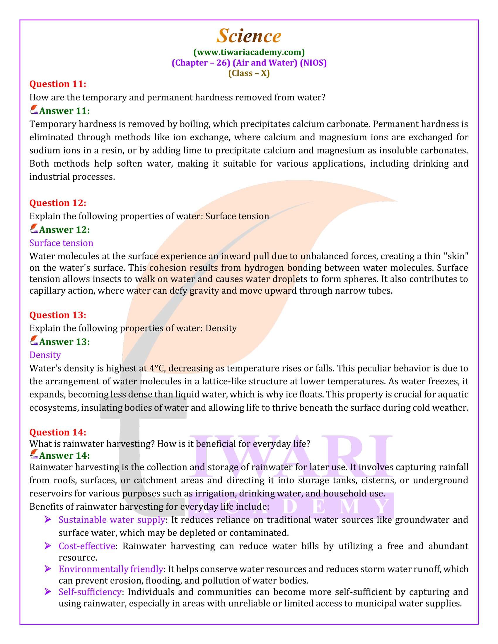 NIOS Class 10 Science Chapter 26 guide in English