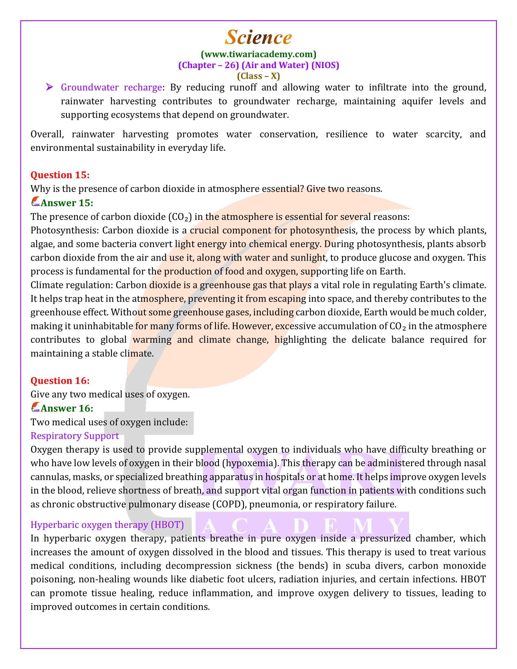 NIOS Class 10 Science Chapter 26 Exercises