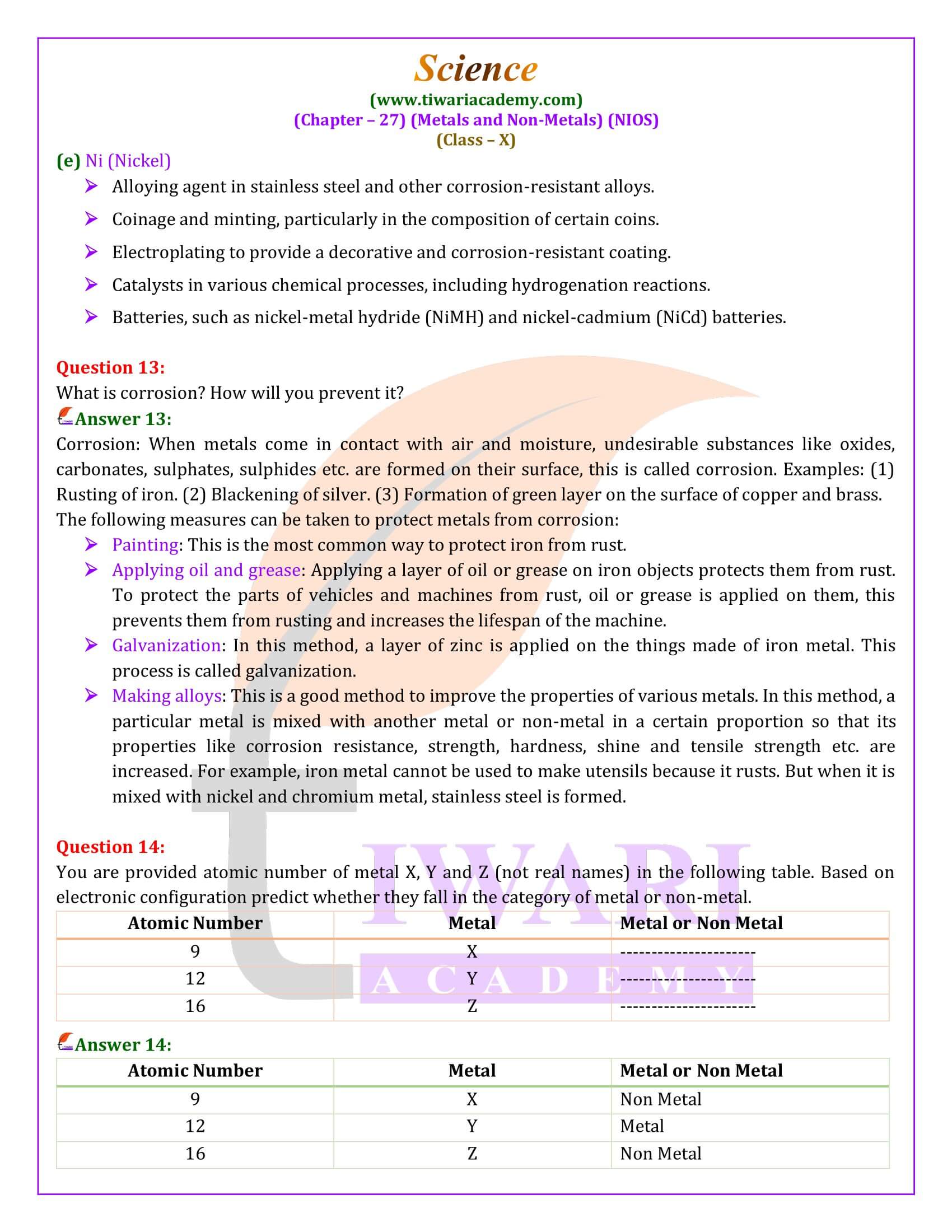 NIOS Class 10 Science Chapter 27 Guide in Hindi