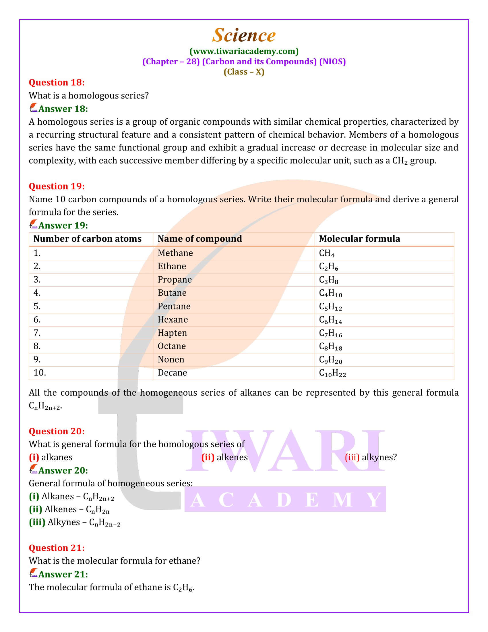 NIOS Class 10 Science Chapter 28 Explanaion