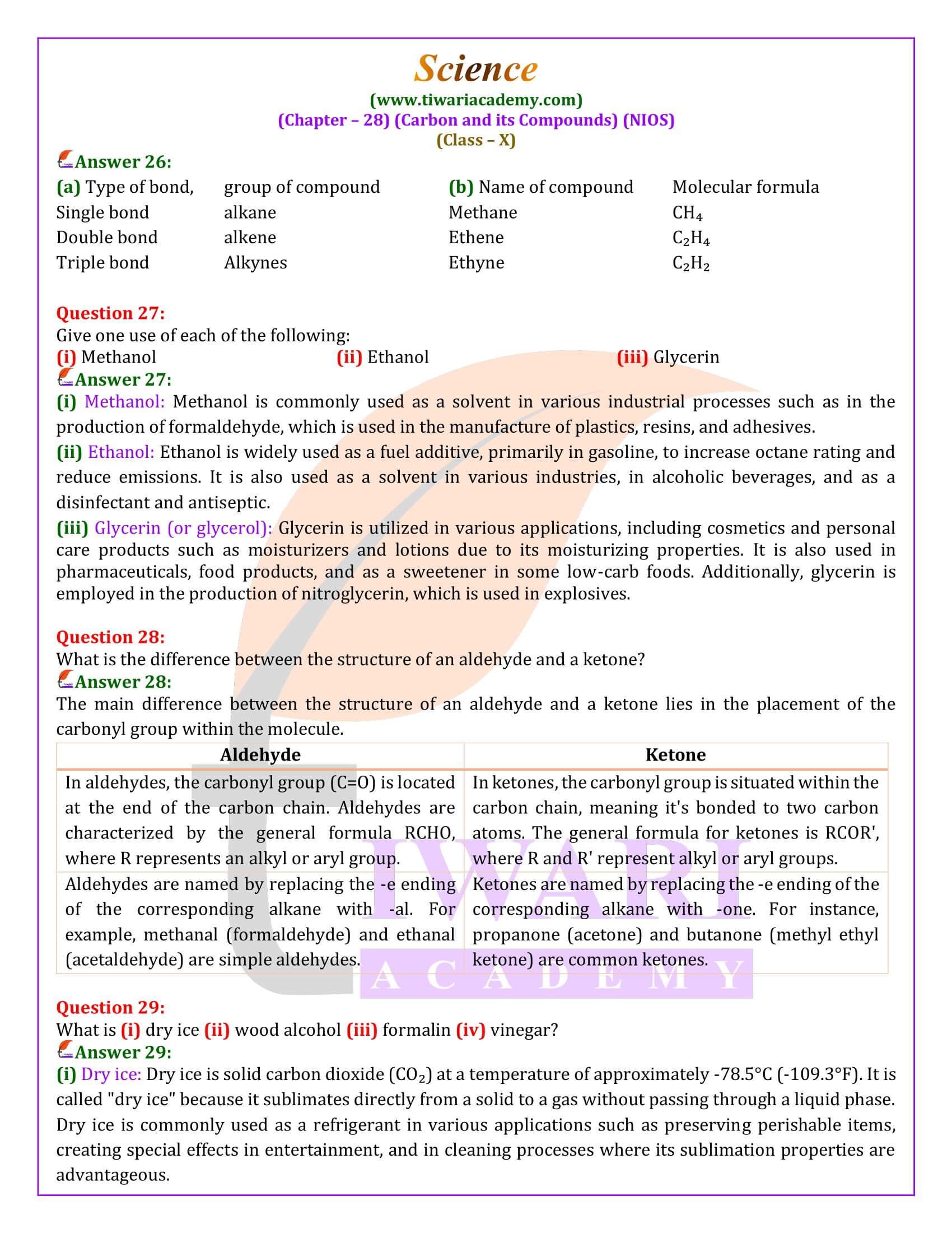 NIOS Class 10 Science Chapter 28
