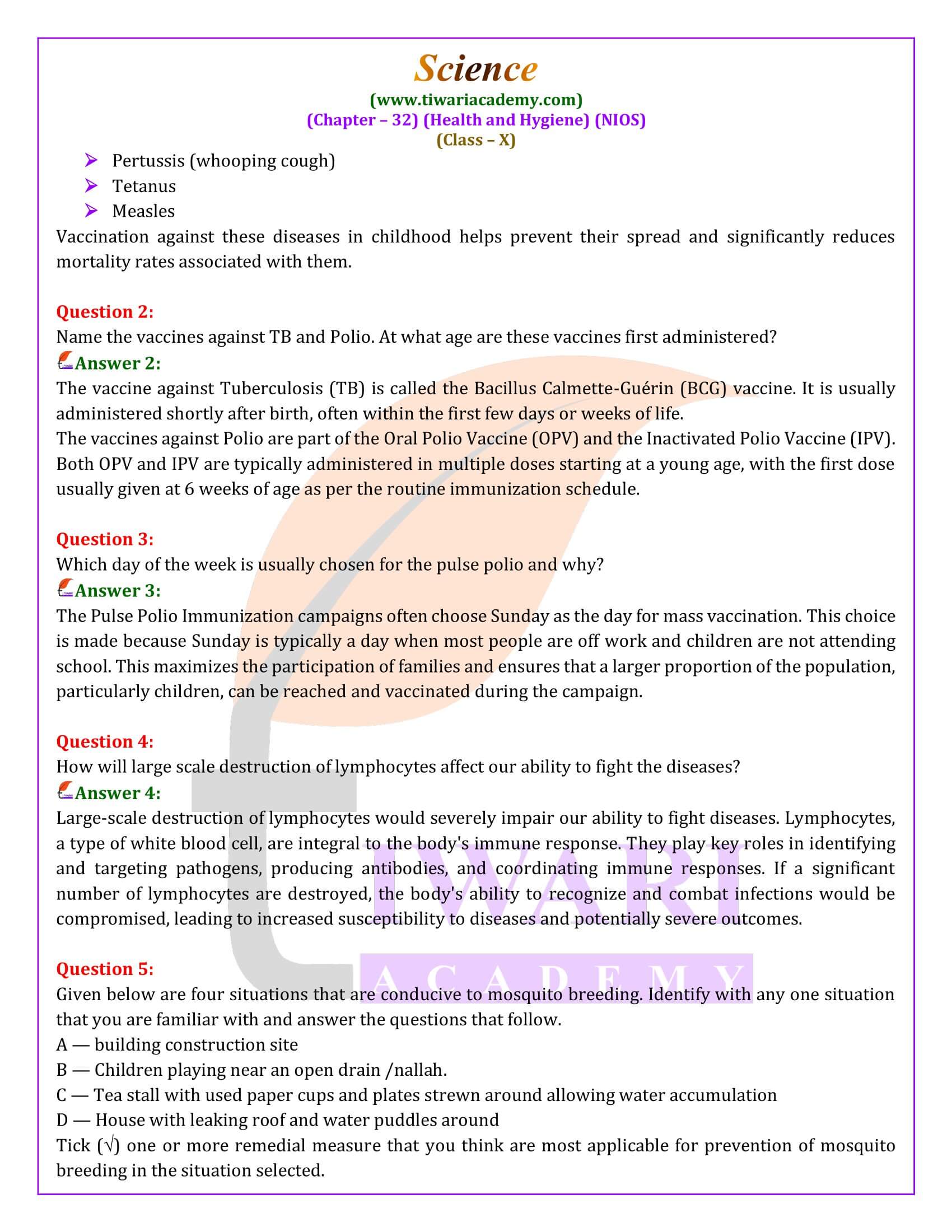 NIOS Class 10 Science Chapter 32 QA