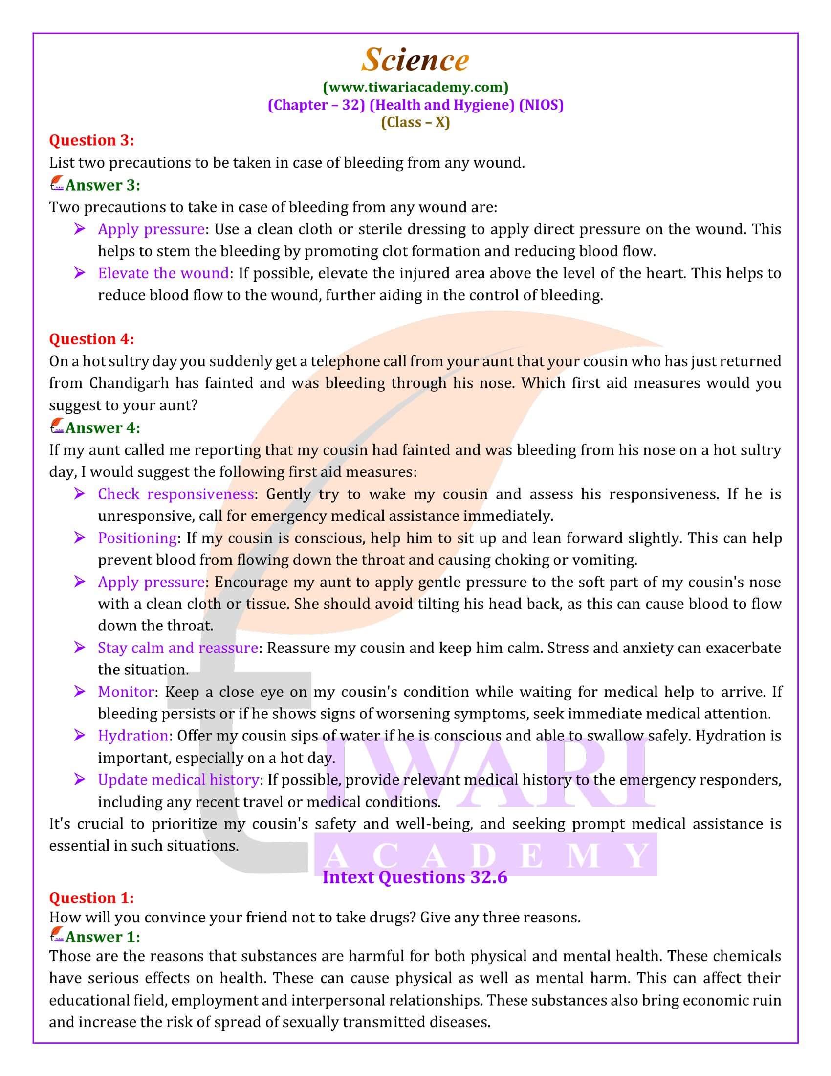 NIOS Class 10 Science Chapter 32 Explanation