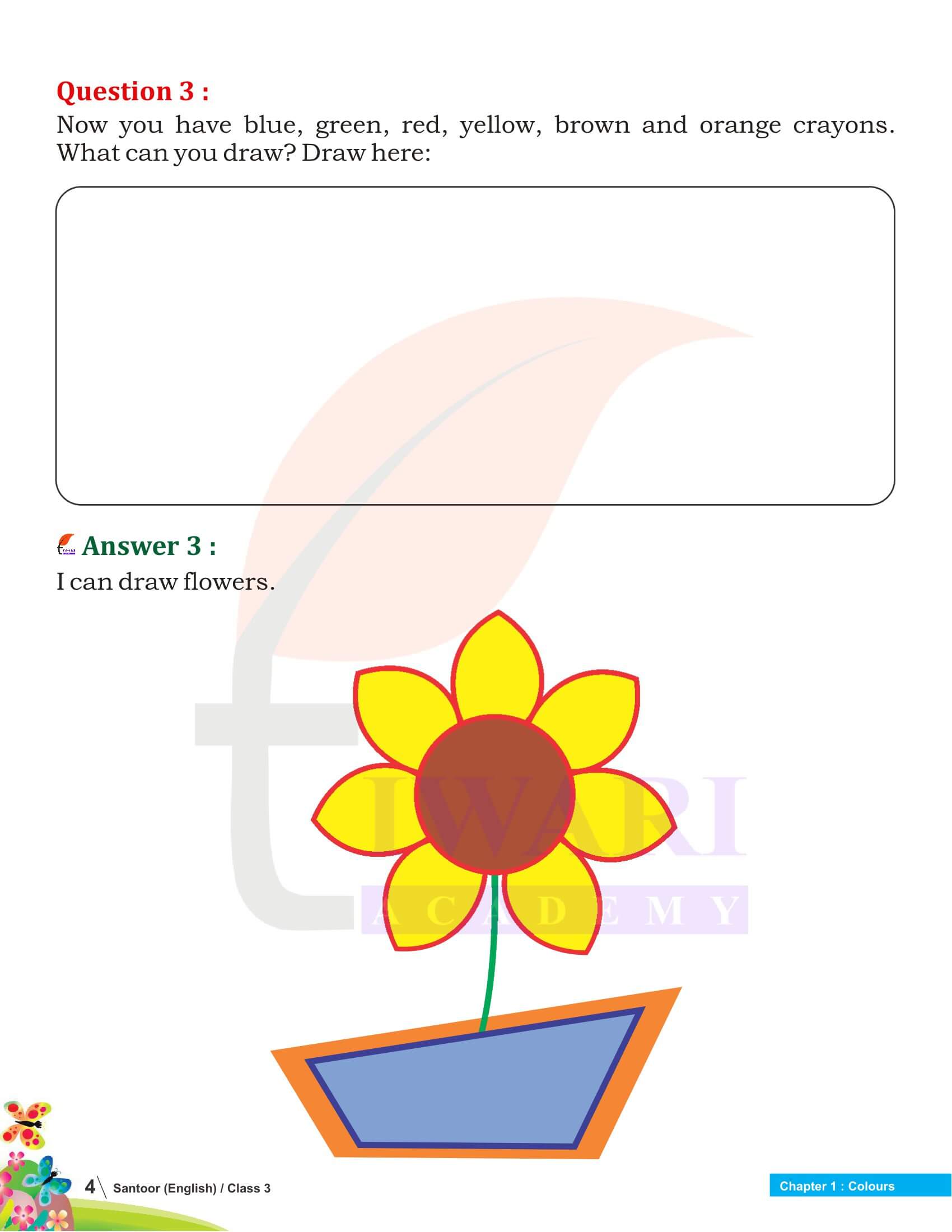Class 3 English Santoor Chapter 1 Colours Question Answers