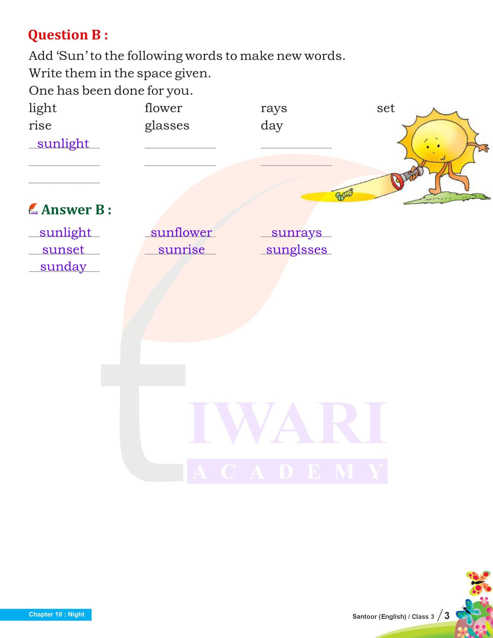 Class 3 English Santoor Chapter 10 Question Answers