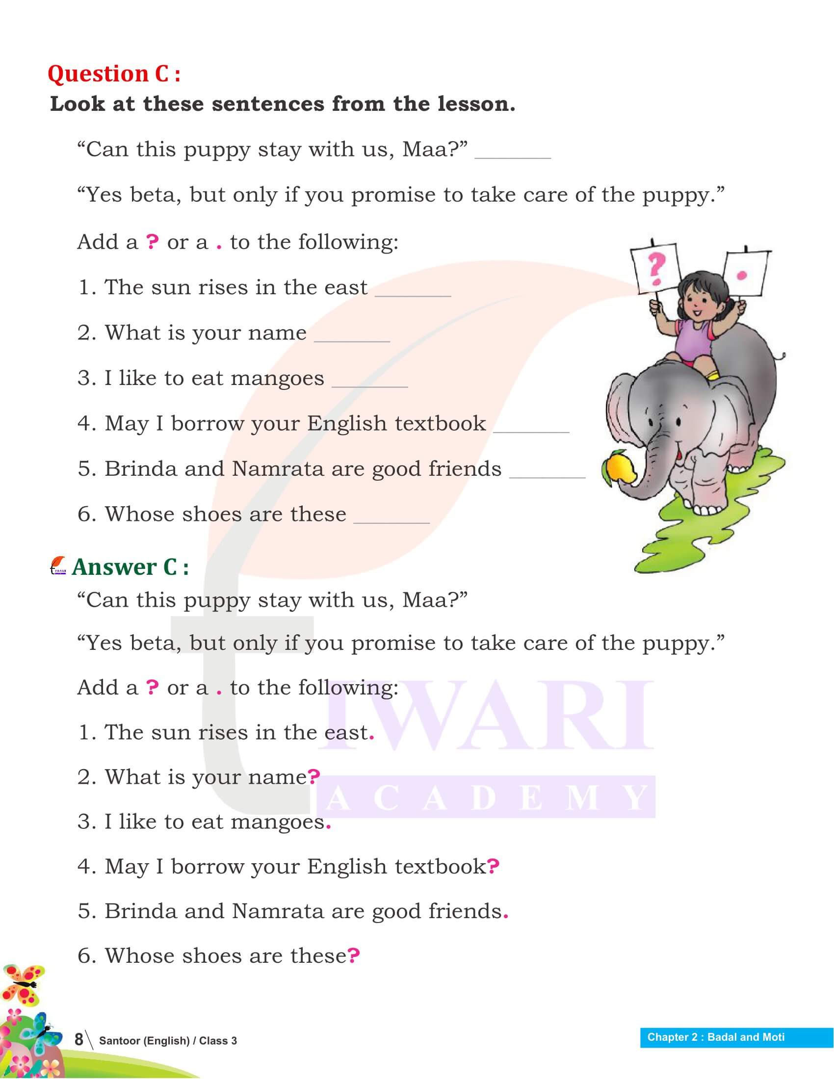 Class 3 English Santoor Chapter 2 Guide