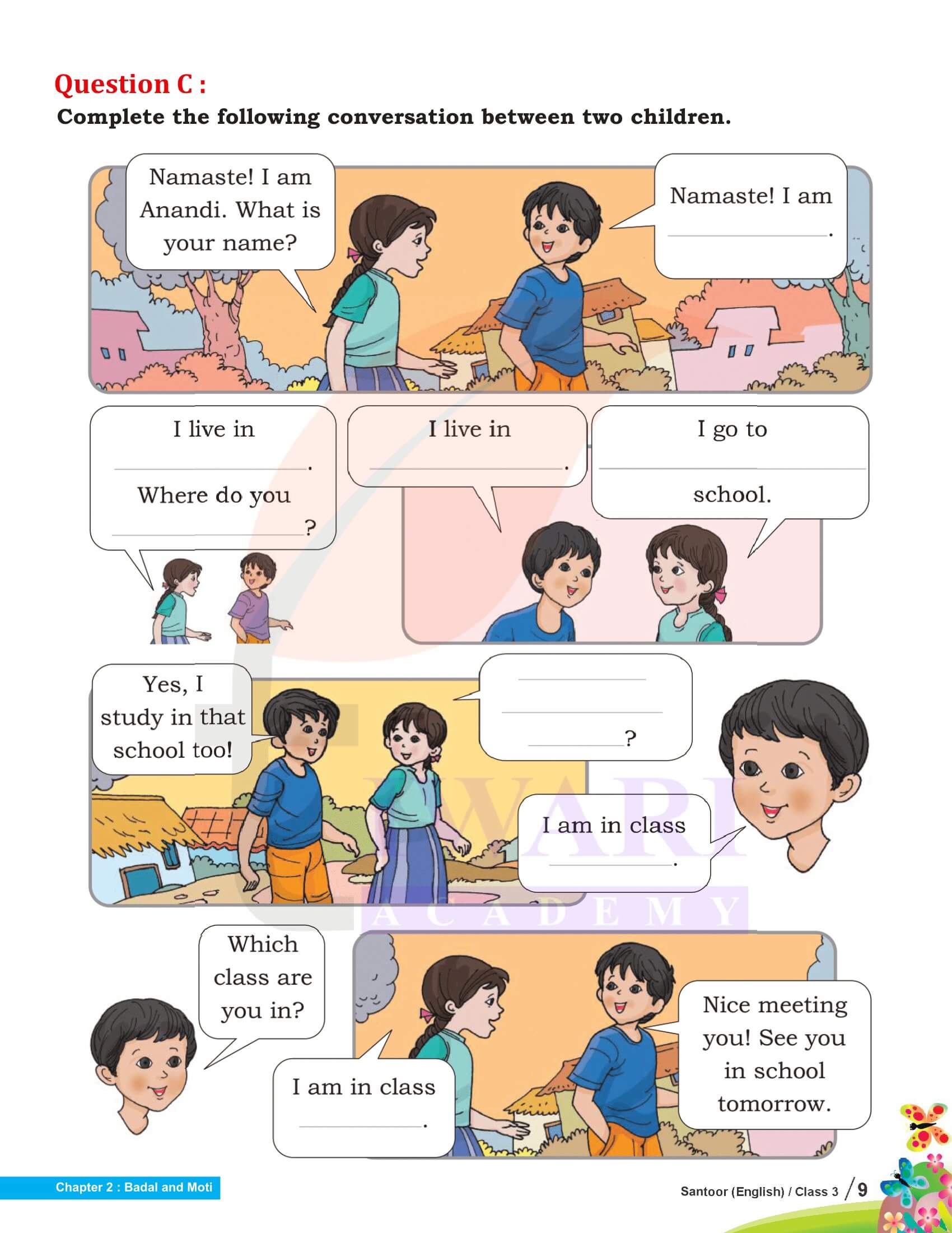 Class 3 English Santoor Chapter 2 Solutions in English