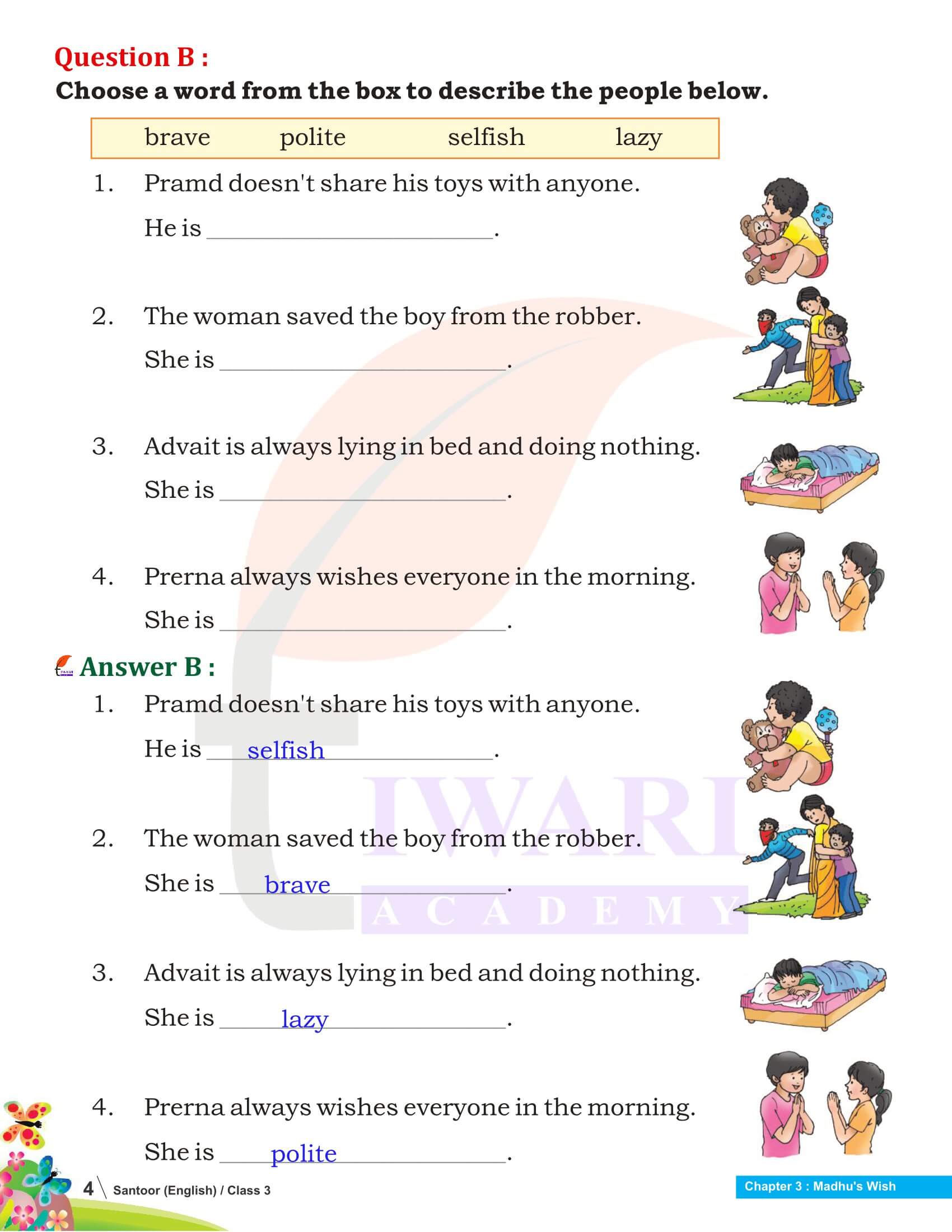 Class 3 English Santoor Chapter 9 Solutions